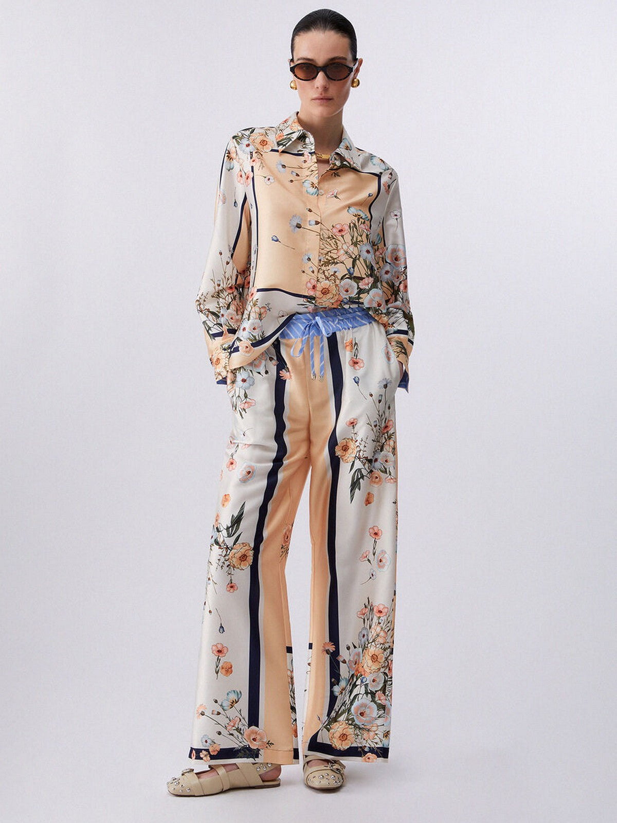 LIU JO WHITE Camicia Donna  WA6357T2555 P9547 Blu str/bloom.small