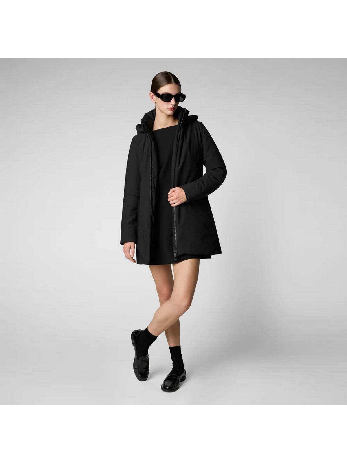 SAVE THE DUCK Cappotto Donna Lila D43490W LEXY19 10000 Nero gioboutiqueweb