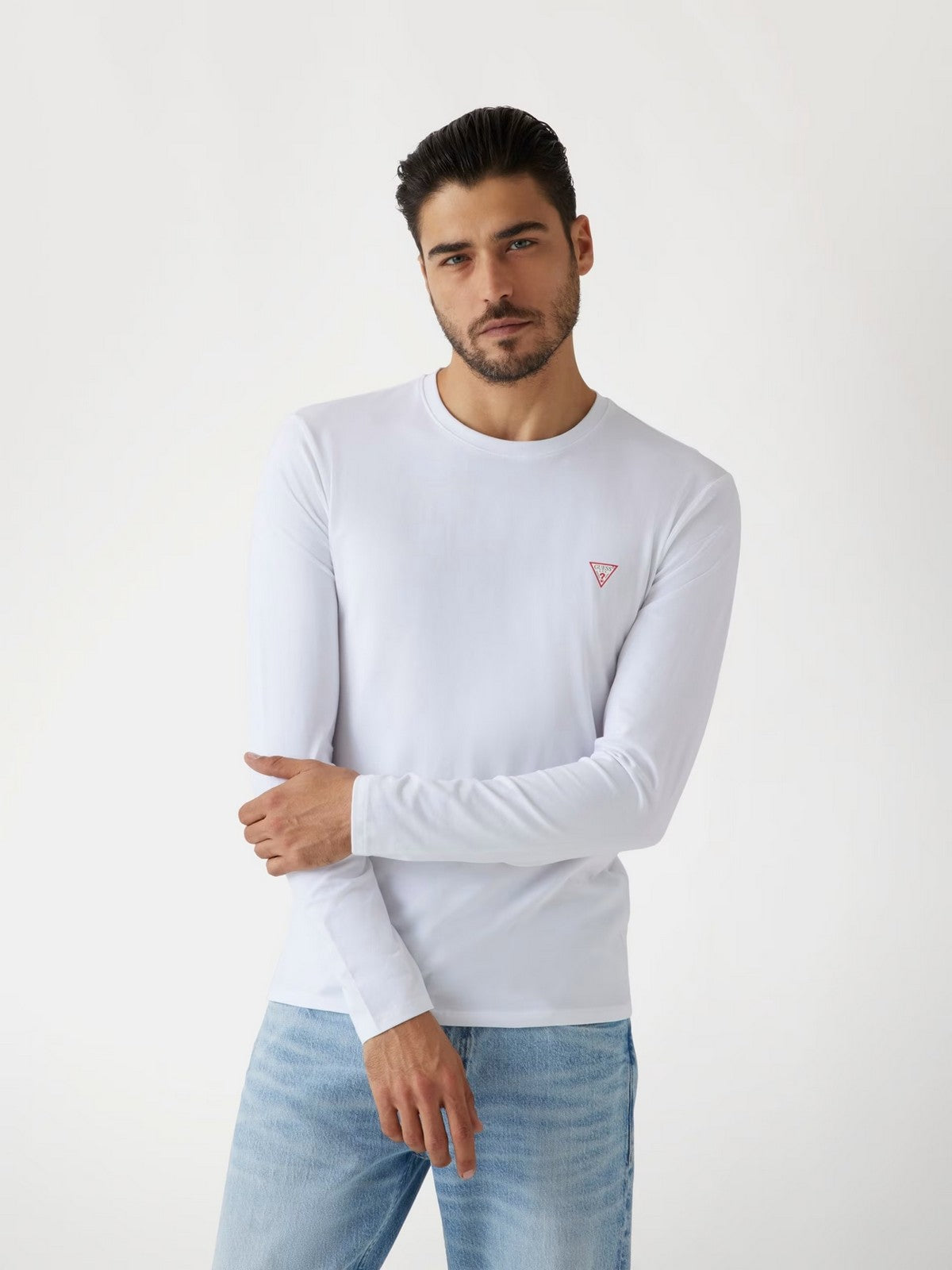 GUESS T-shirt Uomo CN LS CORE TEE M2YI28 J1314 G011 PURE WHITE
