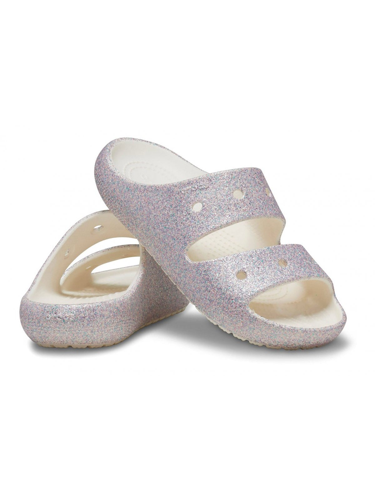 CROCS Pantoufle pour filles et garçons Classic Glitter Sandal 2 K 209705 9DI Gris