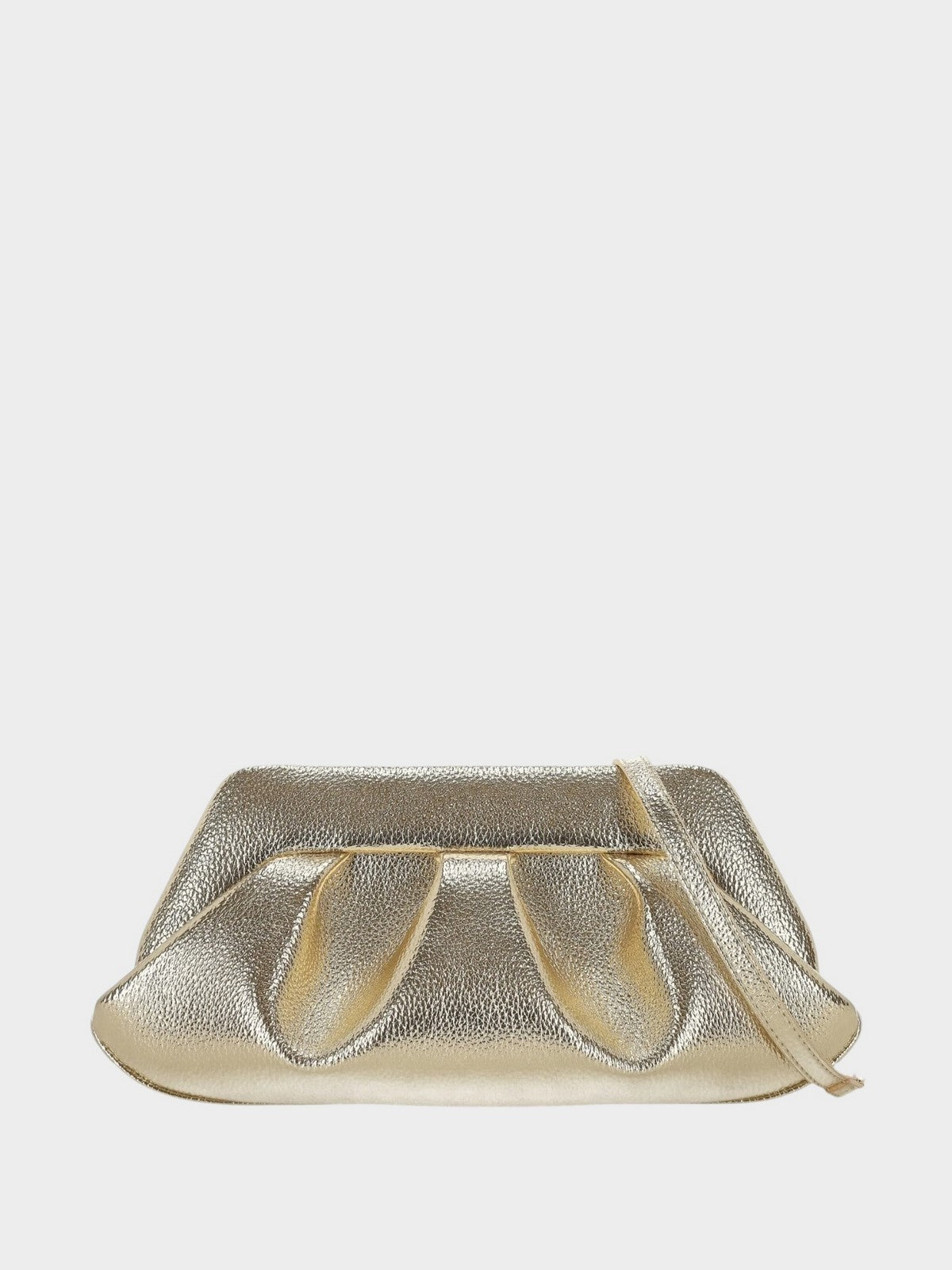 THEMOIRè Bios Baguette laminato vegan fabric bag gold eco-friendly design 