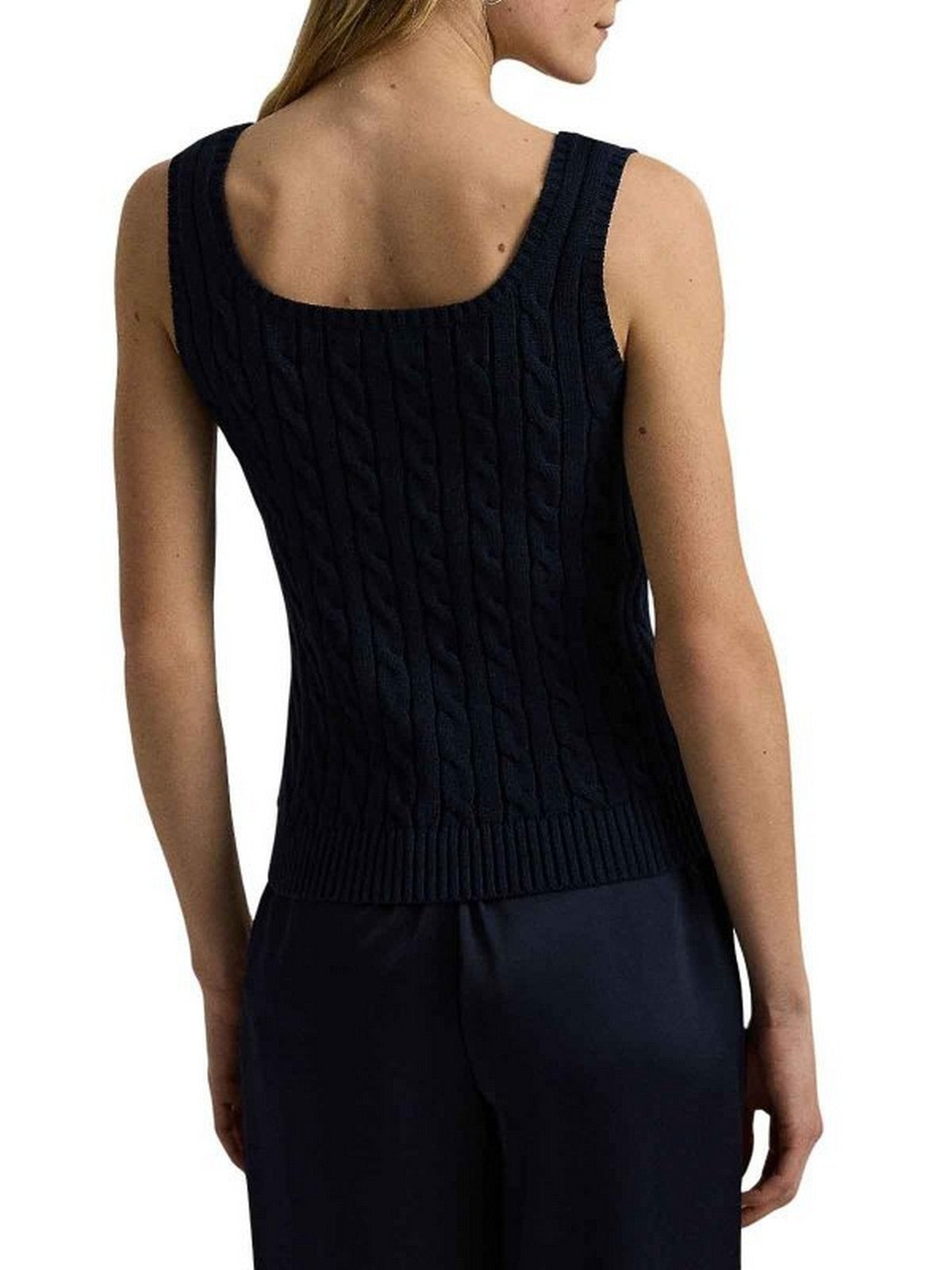 LAUREN RALPH LAUREN Camiseta de tirantes para mujer RIDUAN-SLEEVES-PULLOVER 200862152 007 LAUREN NAVY
