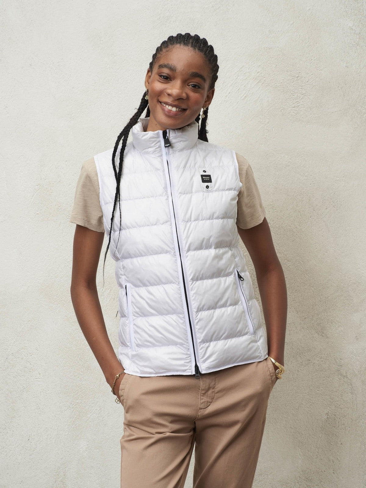 BLAUER Gilet Femme 24SBLDX03052 005050 100 Blanc