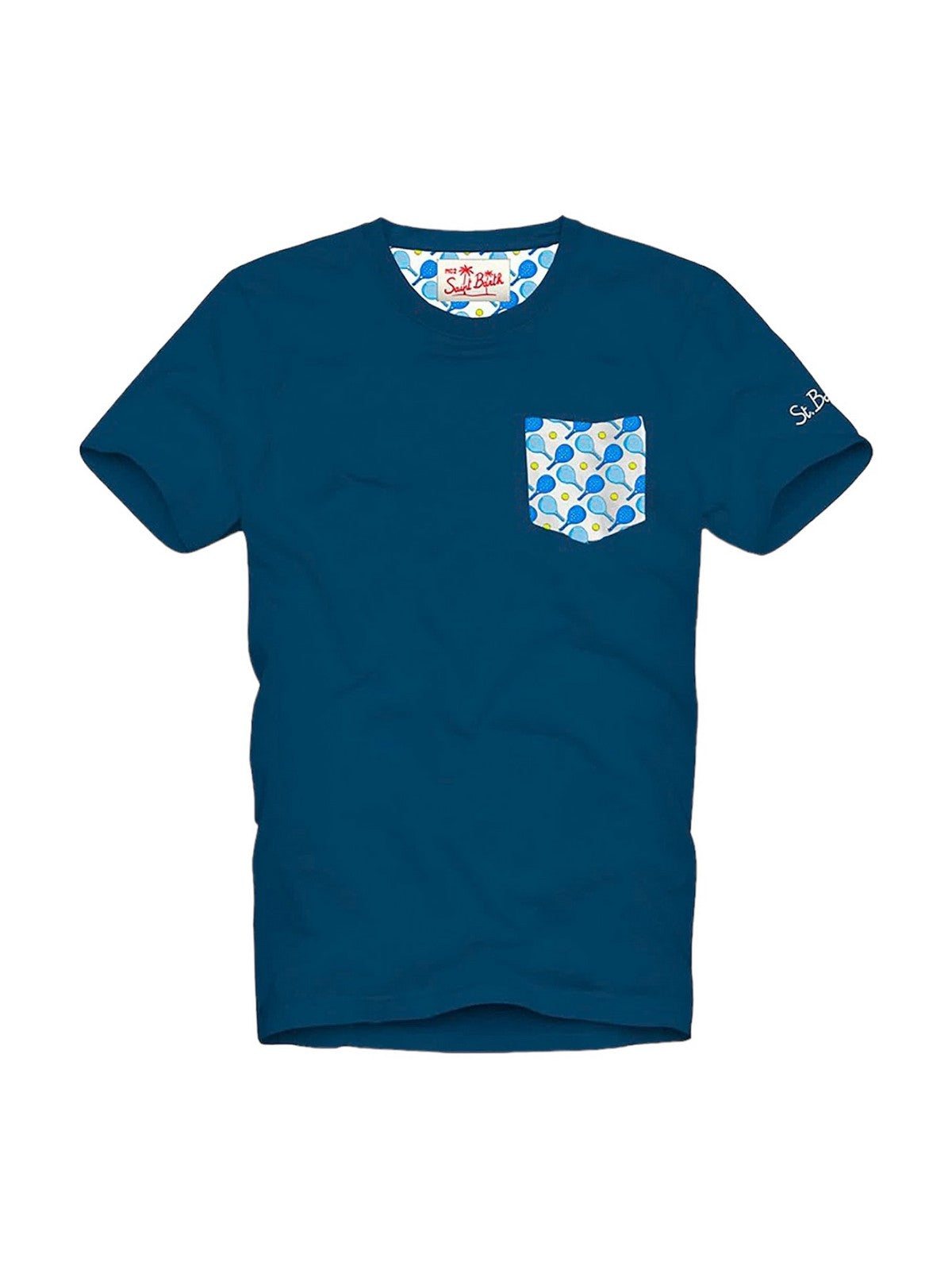 T-shirt MC2 Saint Barth i męski Polo Blanche 04225F Blue