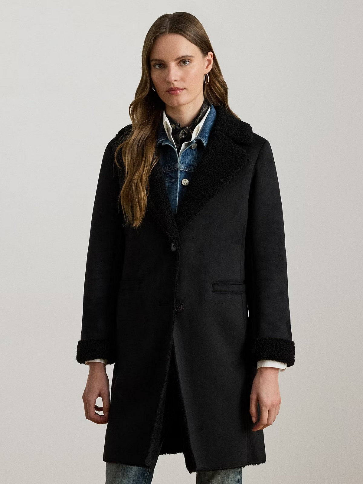 LAUREN RALPH LAUREN Cappotto Donna "FX SH SB 35""-UNLINED-COAT" 297P04121 001 BLACK