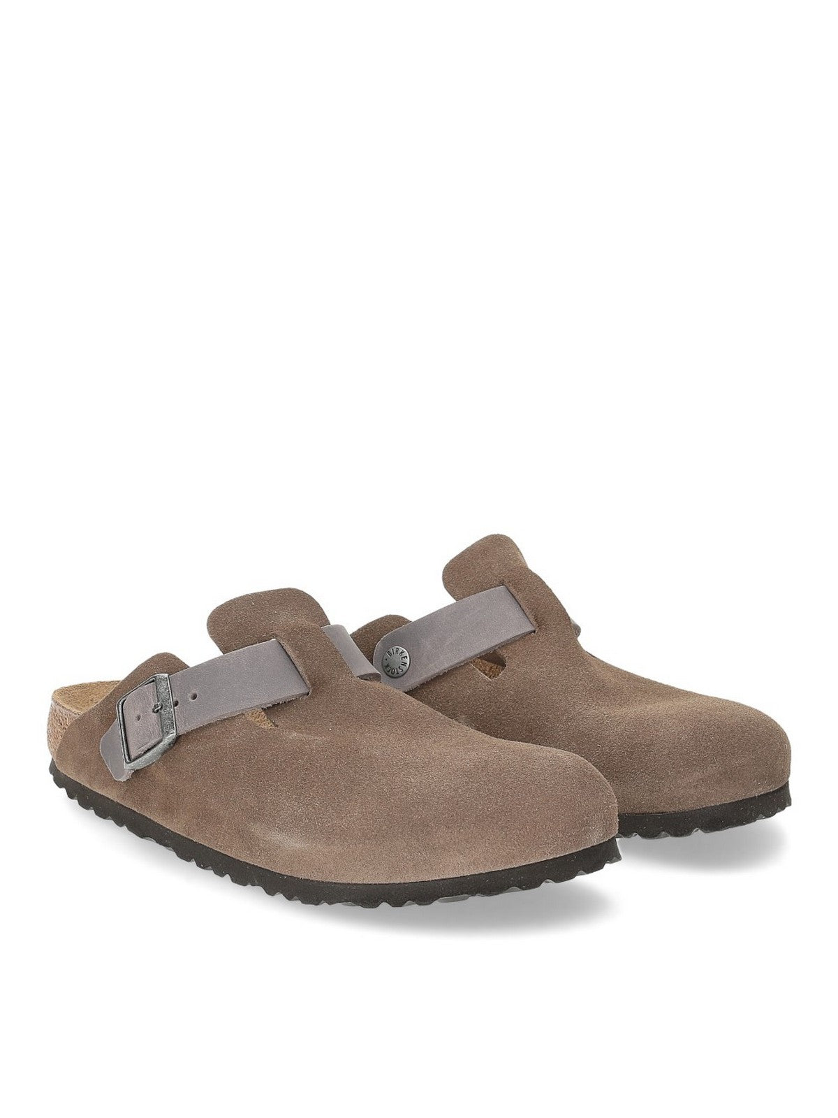 BIRKENSTOCK Sandalo Uomo Boston concrete gray, Suede Leather/Oiled 1029193 Grigio gioboutiqueweb