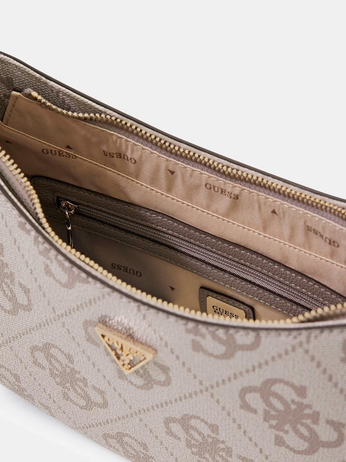 GUESS Borsa Donna NOELLE II TOP ZIP SHOULDER BAG HWSO96 72180 DKO DARK TAUPE LOGO