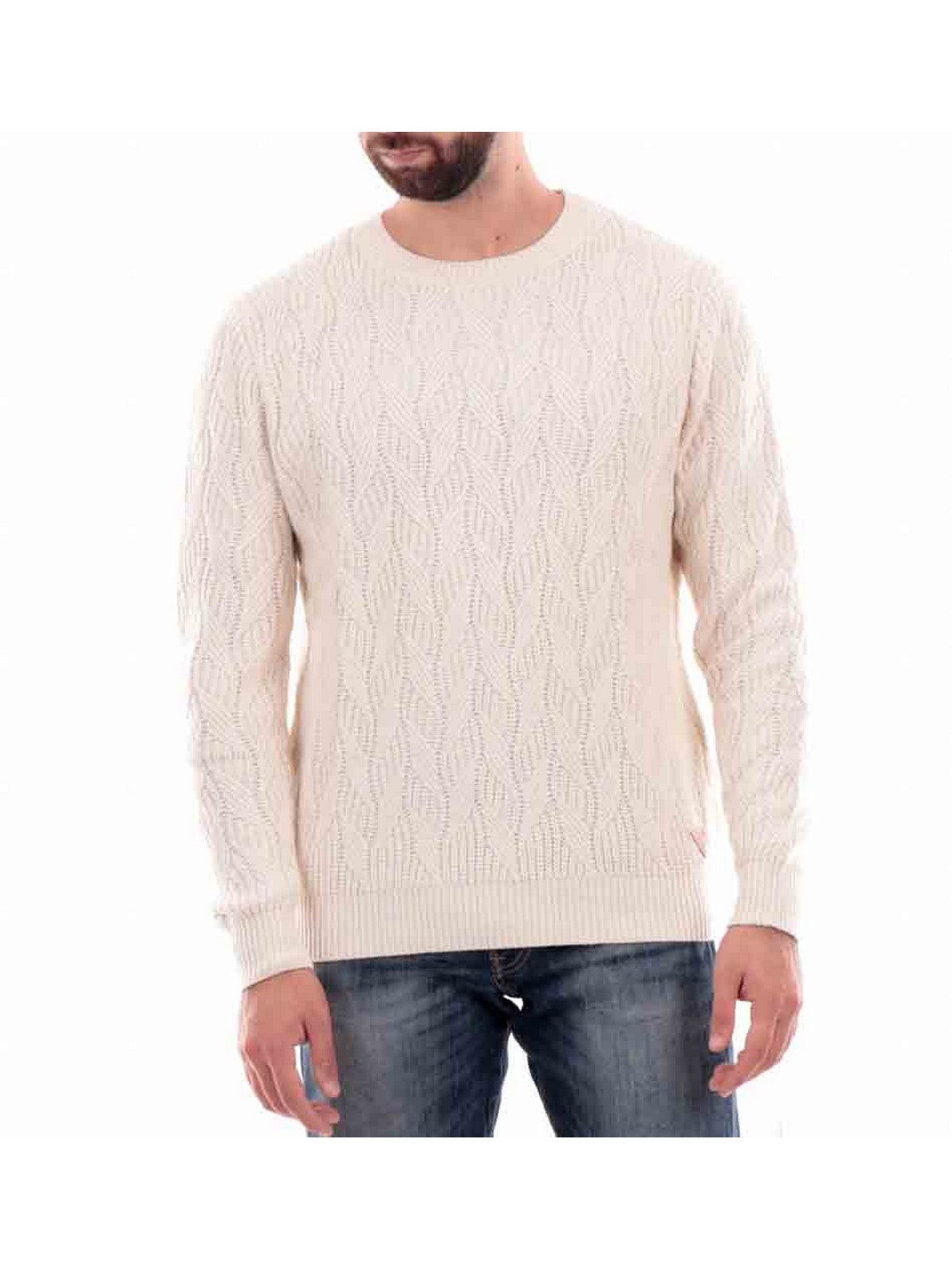 GUESS Maglione Uomo Delroy Cn Ls Stitche M4YR13 Z3FC2 G047 Bianco gioboutiqueweb