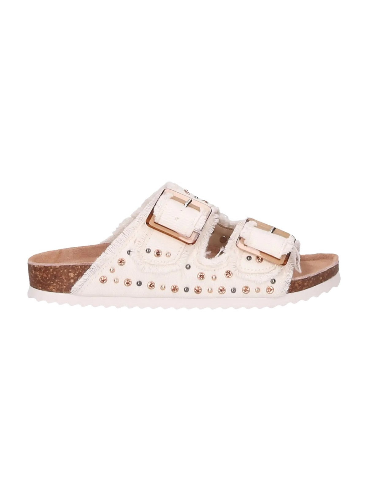 Couleurs de la sandale de Californie femme deux boucles denim sandal hc.bio406 glace blanc