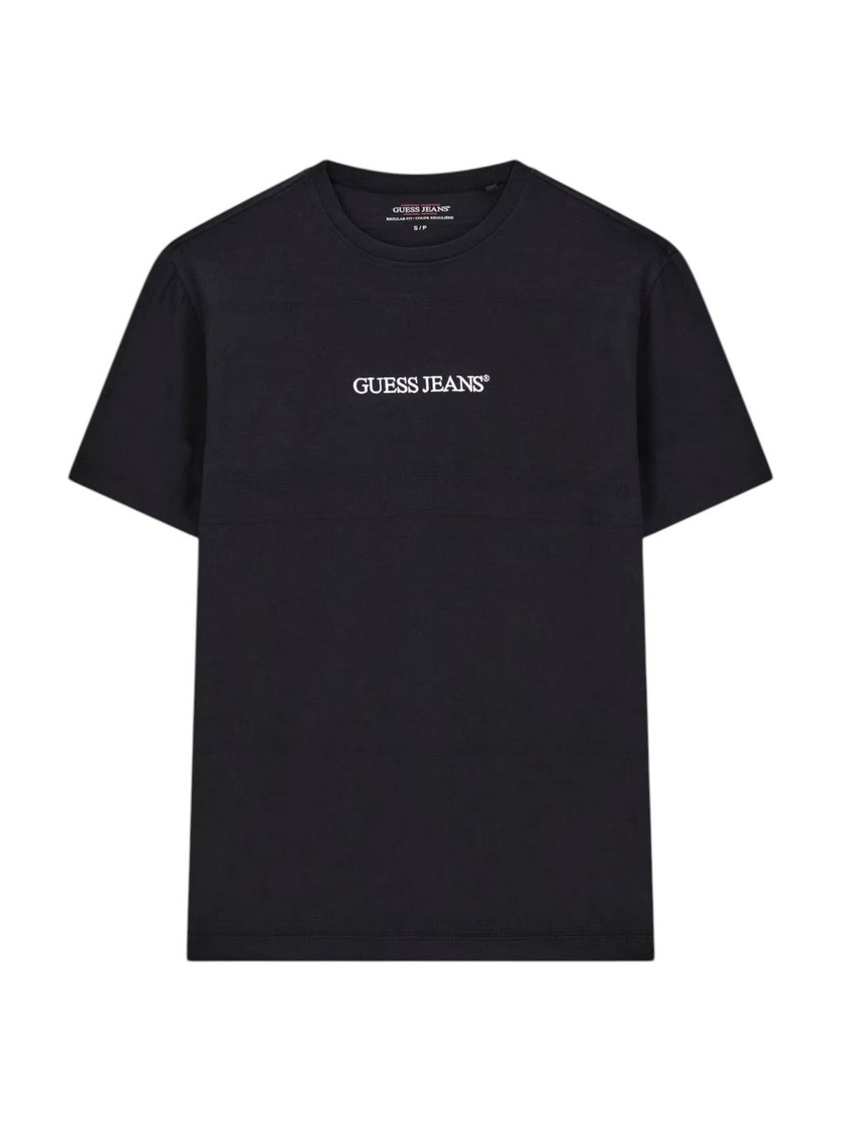 GUESS T-shirt Uomo GJ REG FIT JACQUARD STRIPE TEE M6GIZ3 KE942 JTMU JET BLACK MULTI