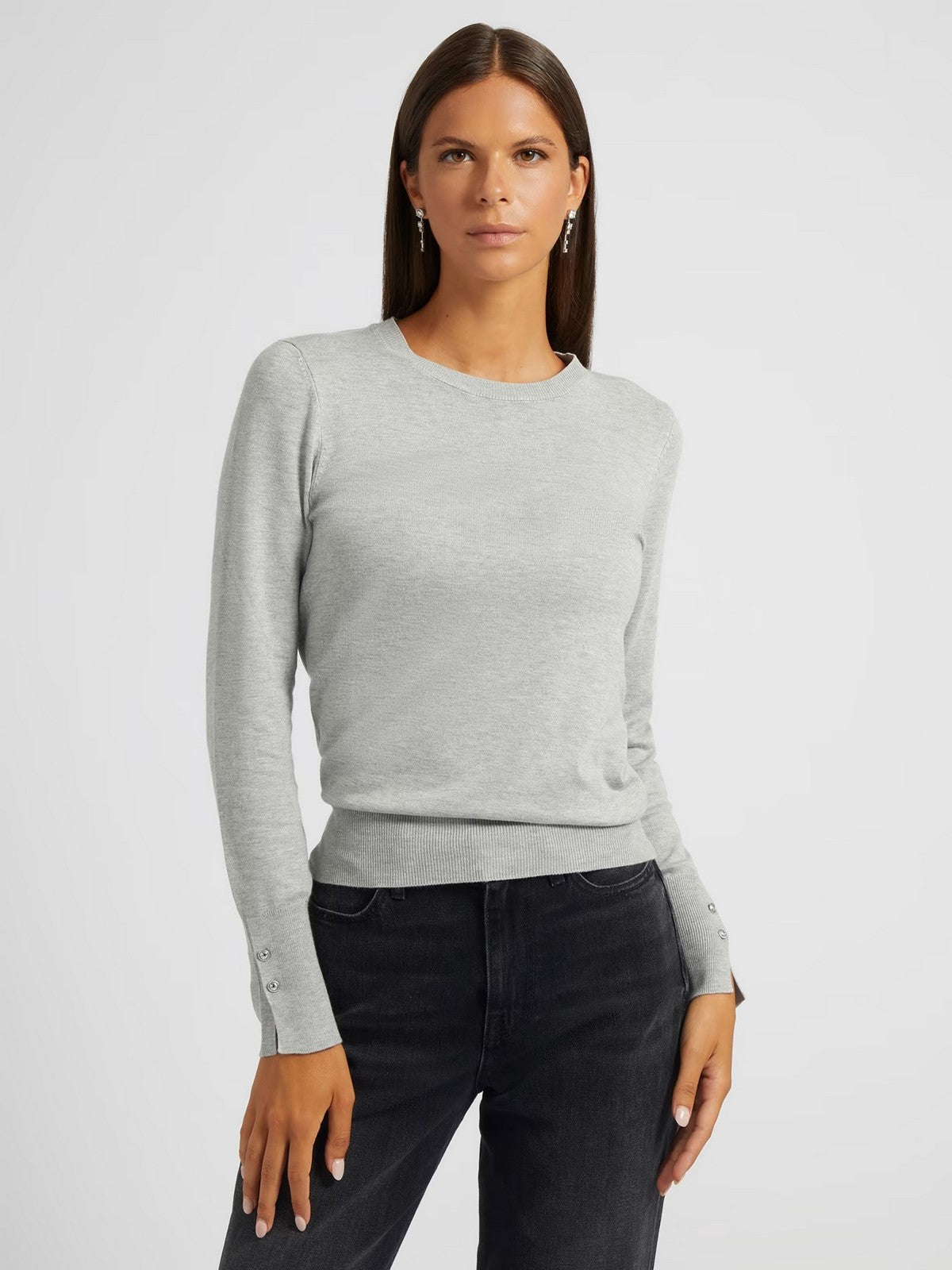 Guess Maglione Donna Elinor Rn LS SWR W2YR30 Z2V62 H9C9 Gray