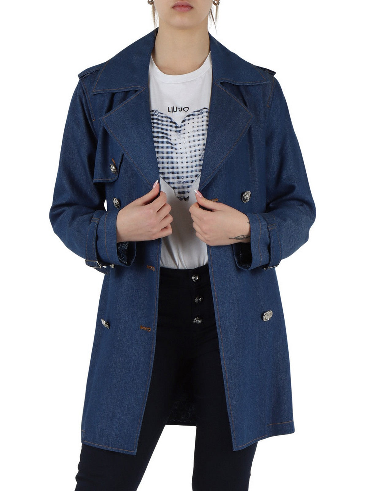 LIU JO BLUE DENIM Trench Donna  UA5173D0231 78844 Den.Blue dk.tencel c gioboutiqueweb