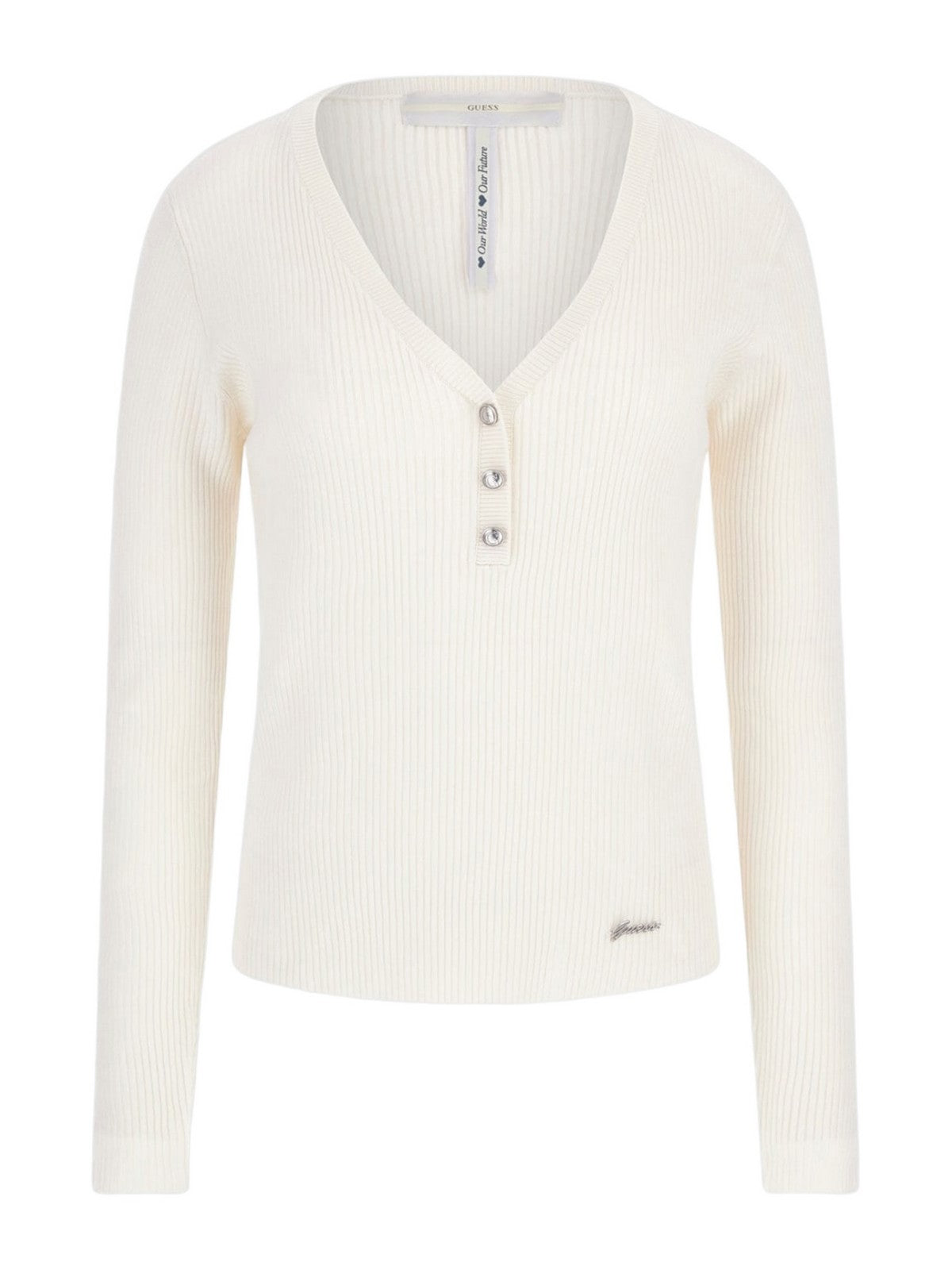 Zgadnij Maglione Woman Blaire VN LS Henley SWTR W4YR16 Z2V62 G012 White