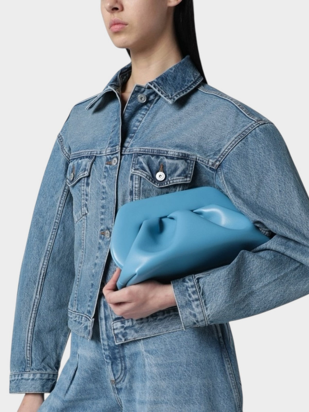 THEMOIRè Bios Medium vegan fabric bag blue eco-friendly design 