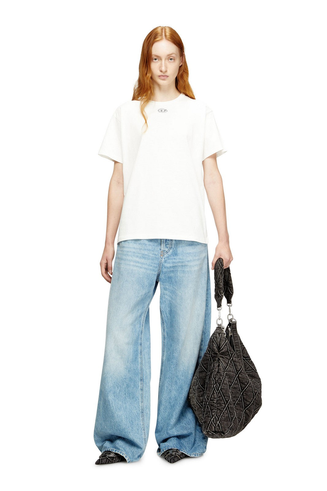 Camiseta de mujer DIESEL T-NORMY-OD-S1 T-SHIRT A20399 0JMBB 141 104 - OFF/BLANCO