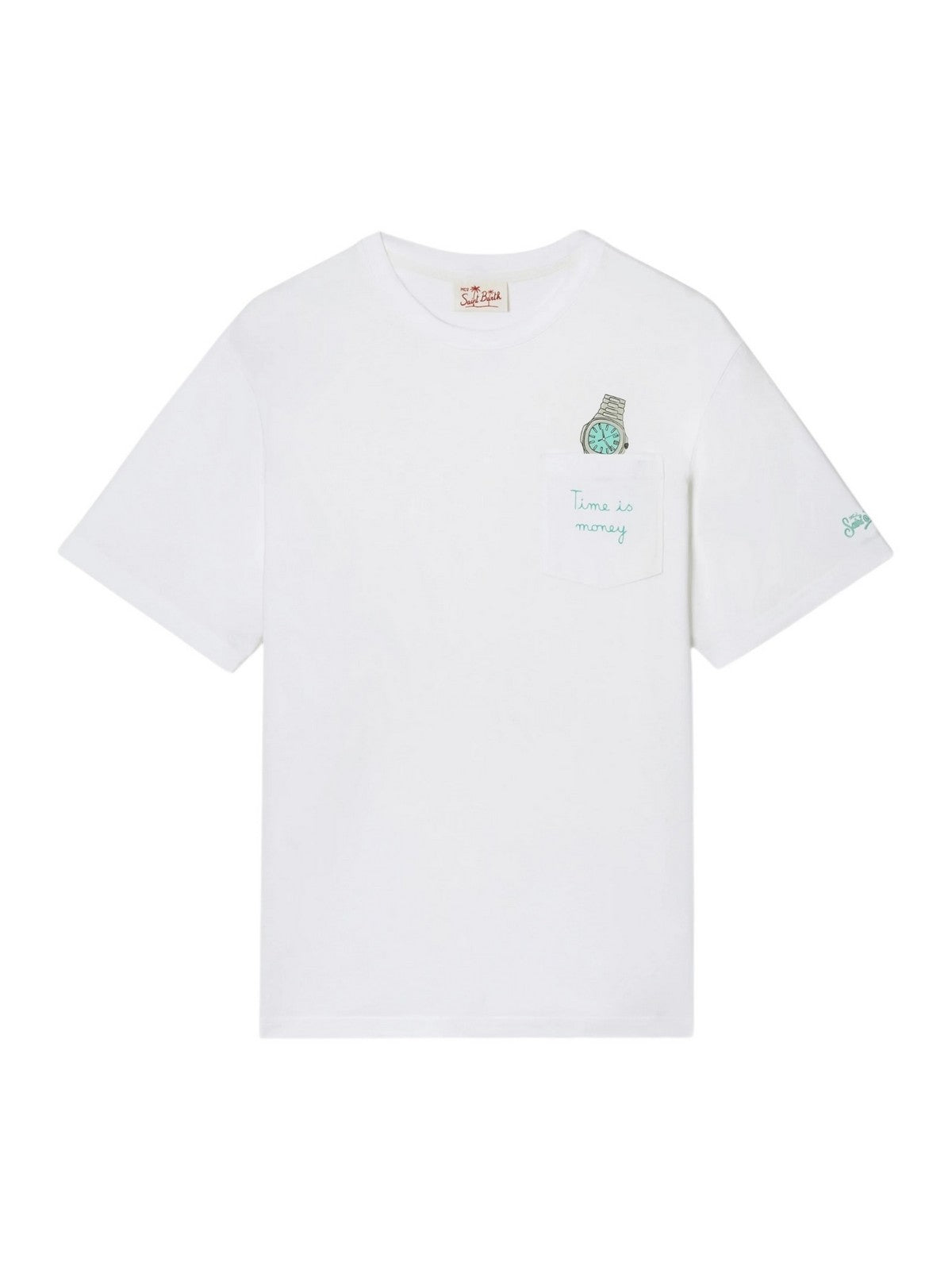 MC2 SAINT BARTH T-shirt Uomo  AUSTIN 04354L TIME IS MONEY 01N EMB gioboutiqueweb