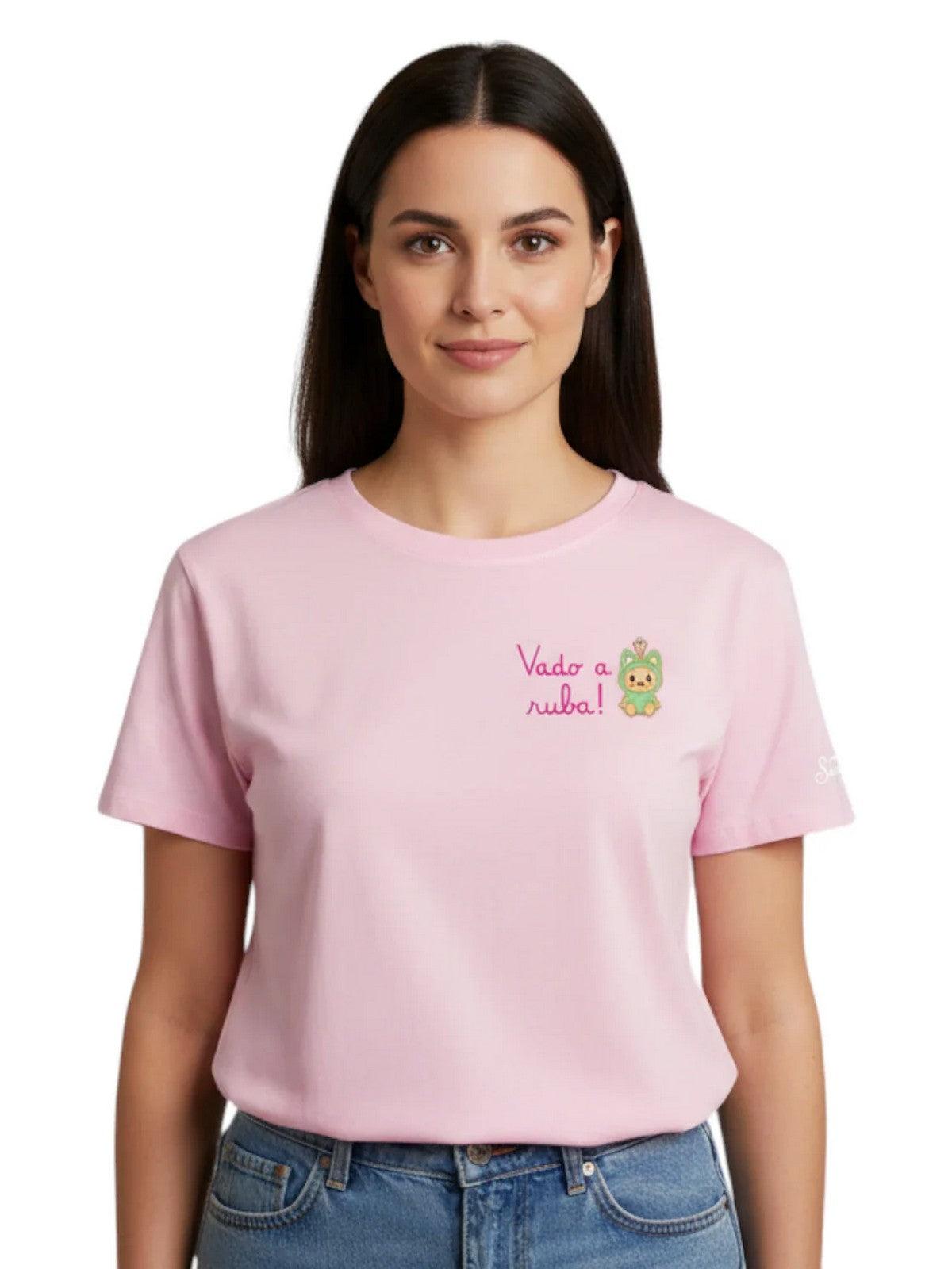 MC2 SAINT BARTH T-shirt Donna  EMILIE 09069L VADO RUBA PUPPY 20 CHARM EMB