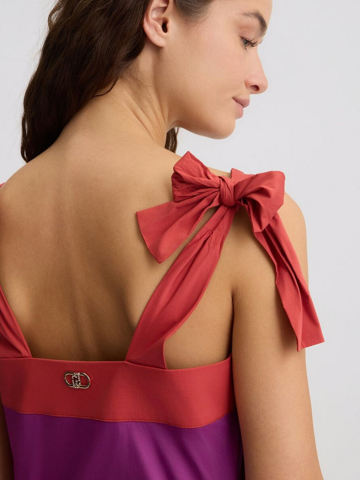 LIU JO BEACHWEAR Top Donna  VA5064TS330 C3649 Hollyhock/rosso argi