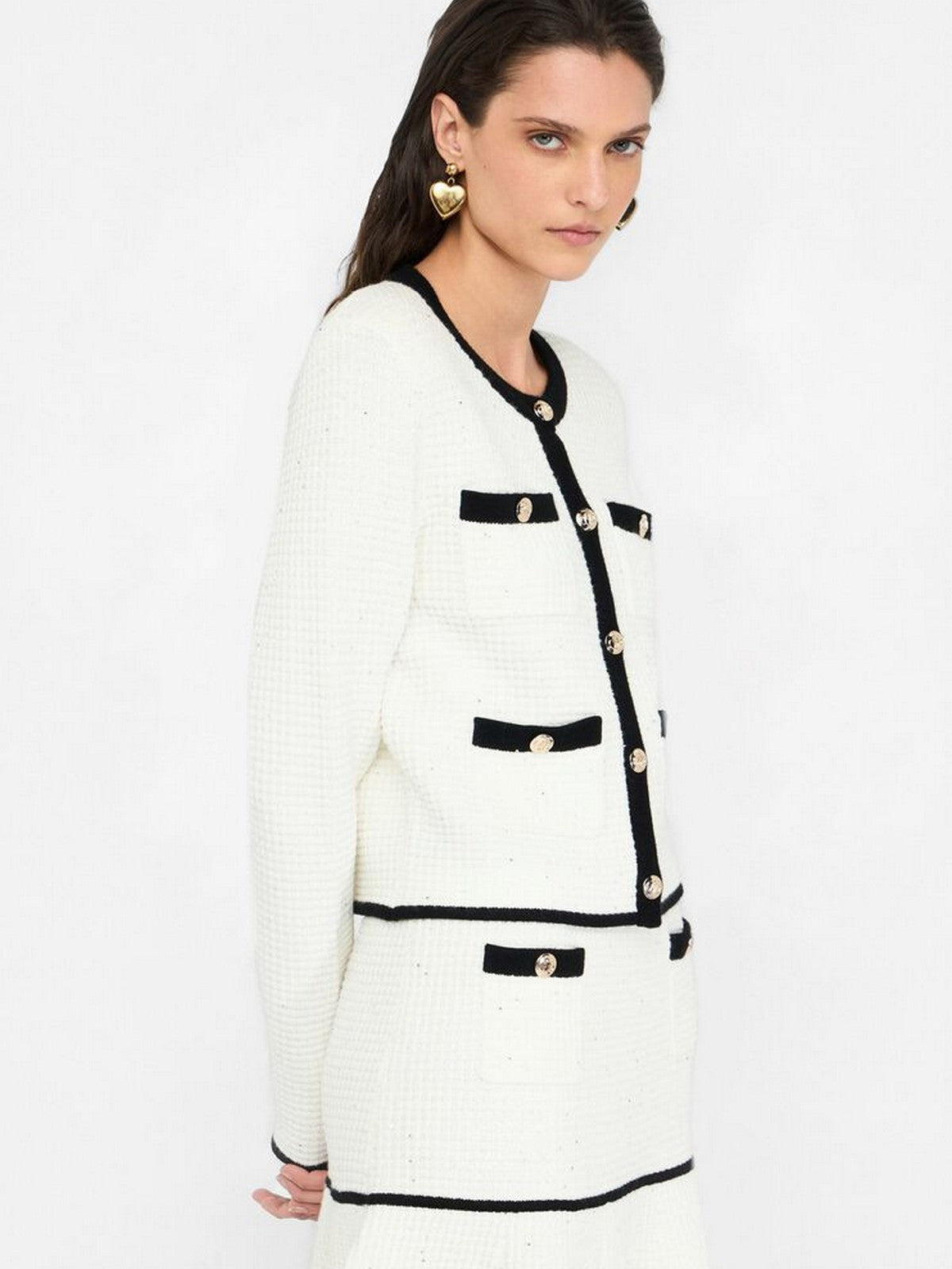 LIU JO BLACK Cardigan Donna  CF5131MS18F 03A21 Latte/nero