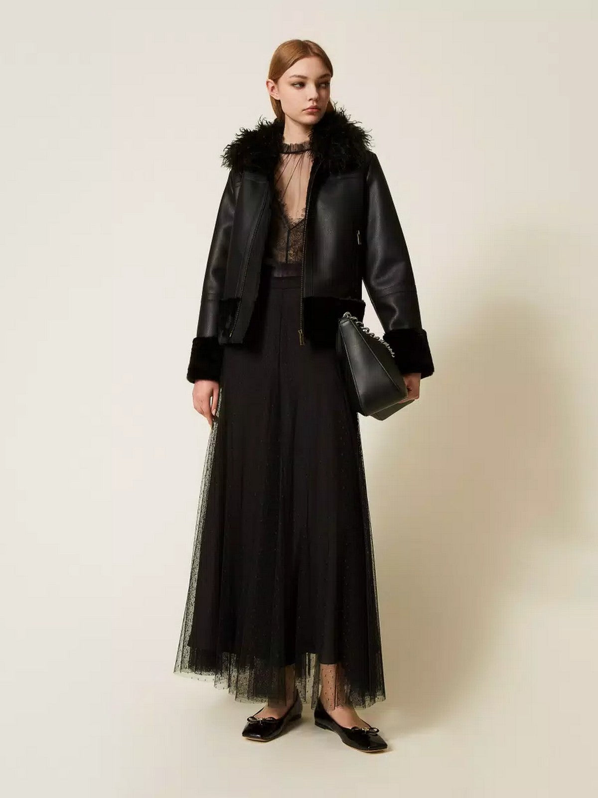 TWINSET Giubbino Donna WARM AND SOFT 252TP2410 00006 Nero