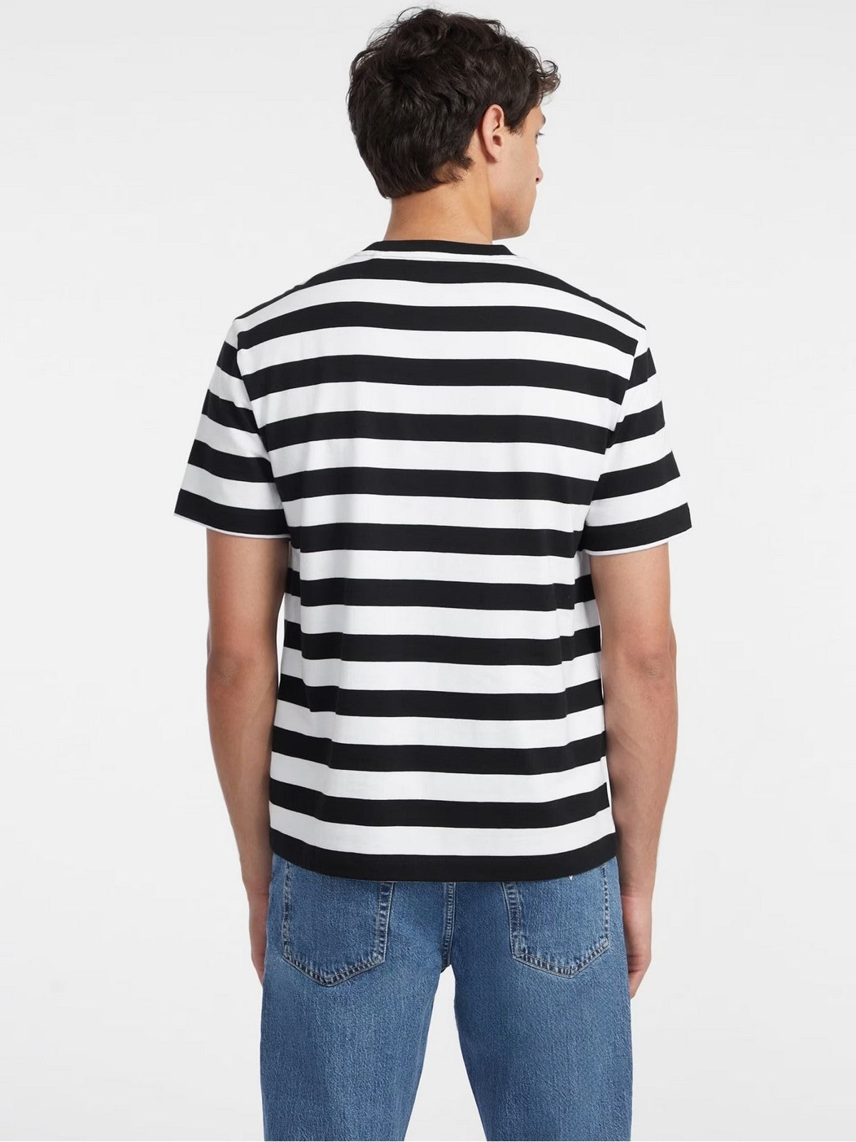 GUESS T-shirt Uomo GJ SS CN REG STRIPED YD TEE M4YI84 K9XF1 S052 WHITE AND BLACK STRI