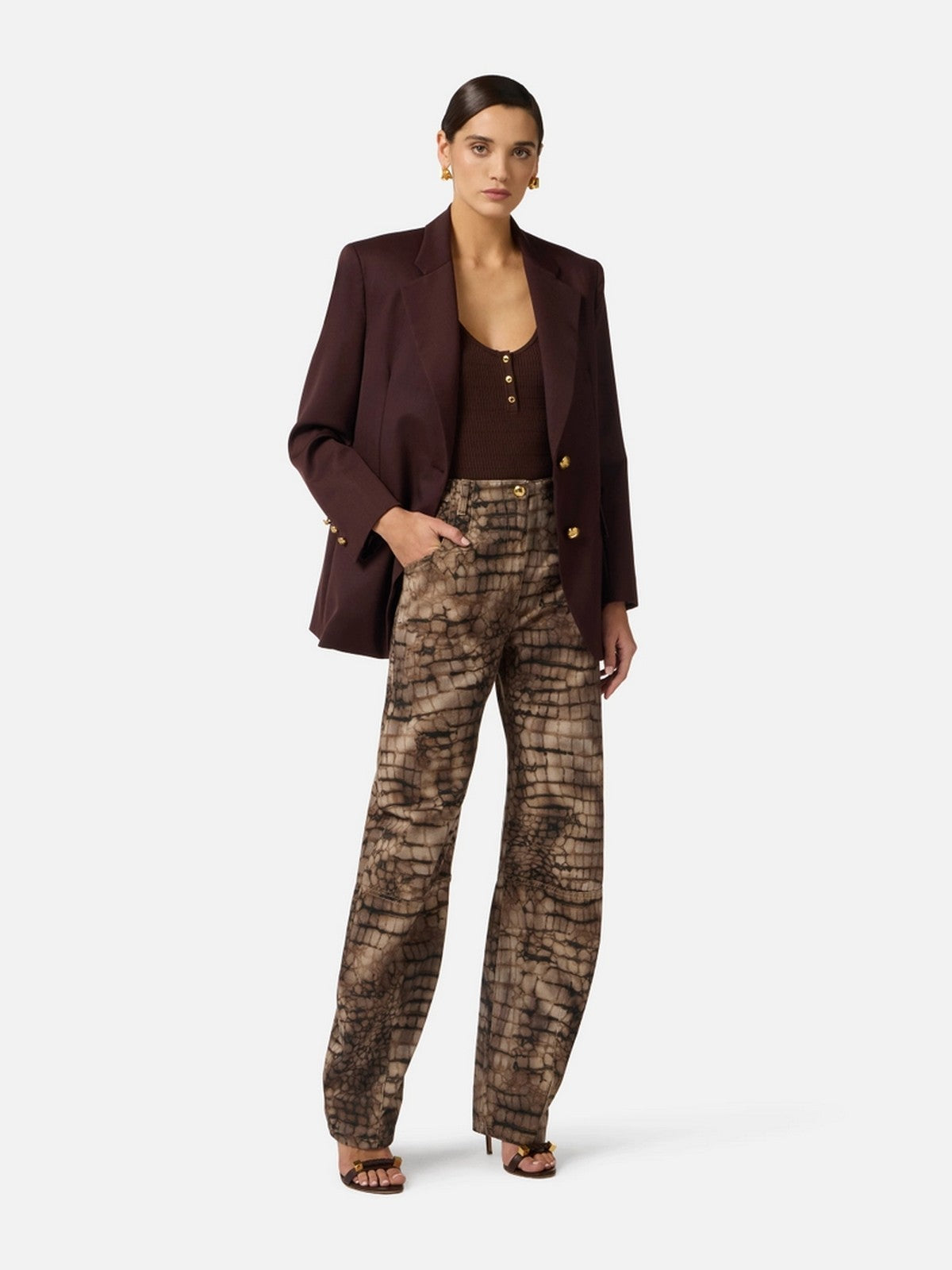 ELISABETTA FRANCHI Giacca Donna  GI23962E2 644 CACAO