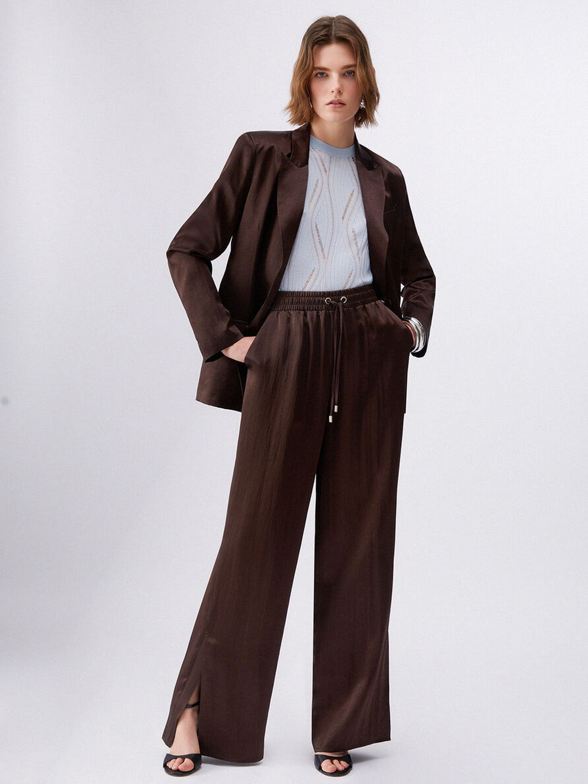 LIU JO BLACK Pantalone Donna  CA6147T450A P9576 Chocolate black