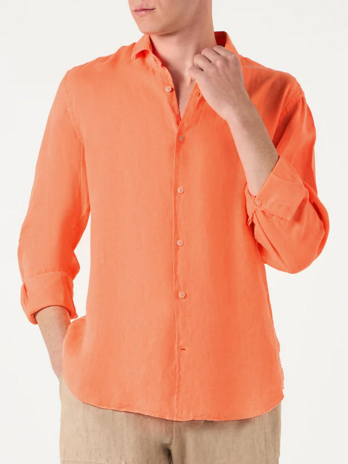 Mc2 Saint Barth Men's Shirt Pamplona 03763F Orange