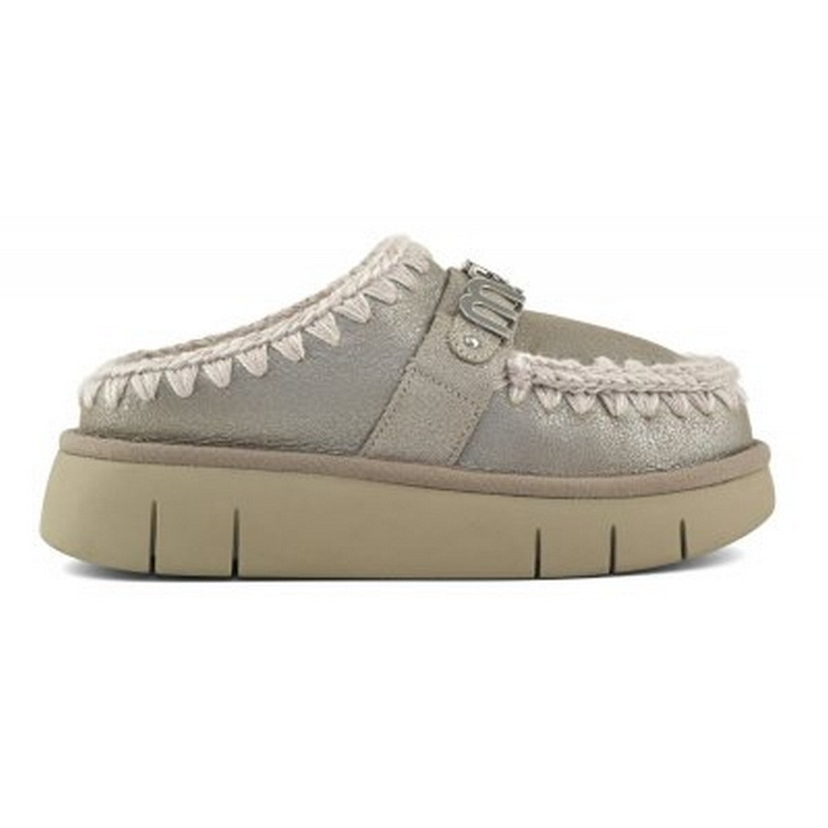 MOU Ciabatta Donna Bounce clog special leather - MU.FW531001B STME Stone Metalic