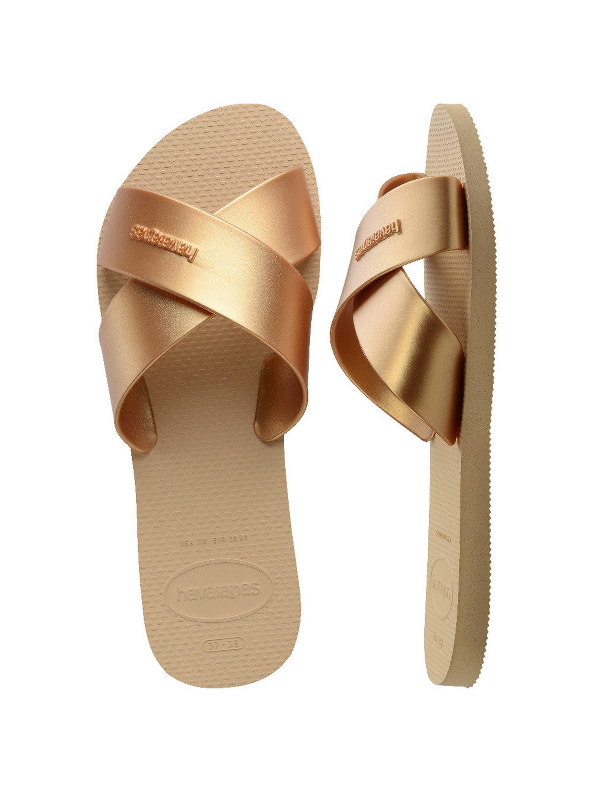 HAVAIANAS Ciabatta Donna Hav. Aqua metallic 4148866.0570 Oro gioboutiqueweb