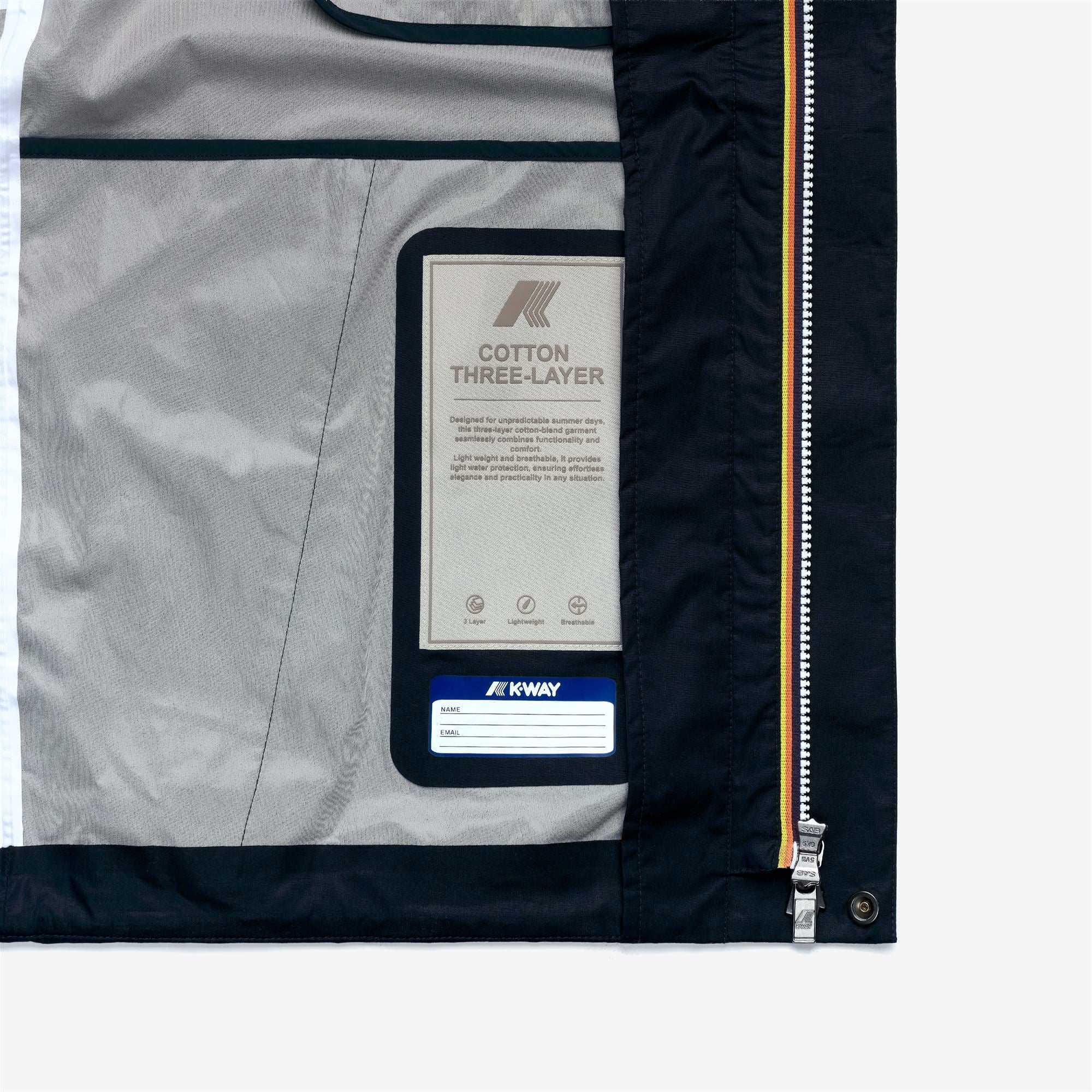 K-WAY Giubbino Uomo JACKO COTTON 3LAYERS K21344W K89 BLUE DEPTH