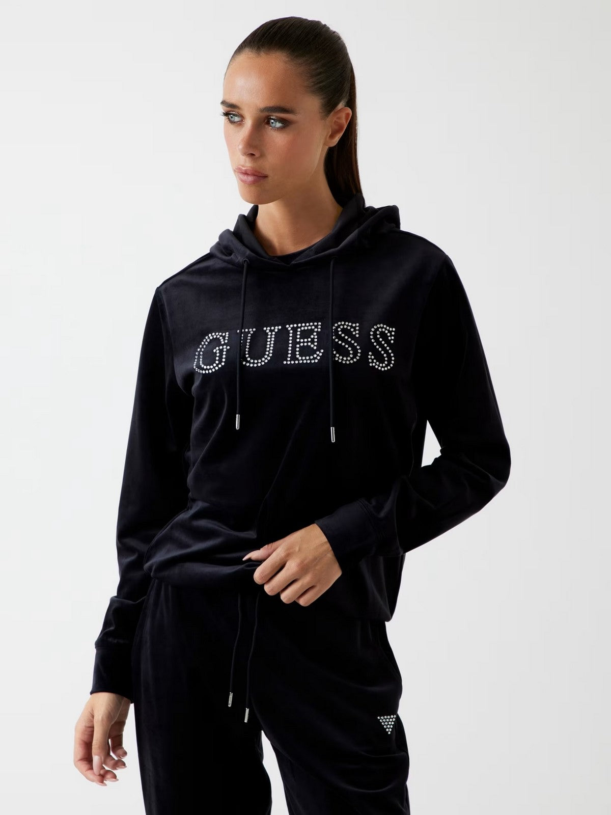 GUESS SPORT Felpa Donna  V4RQ25 K0232 JBLK Jet Black A996