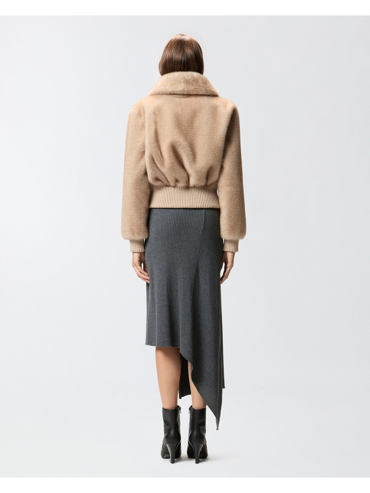 PINKO Pelliccia Donna BAGELS BOMBER 105399-A2PI C60 BEIGE-CHIARO DI LUNA