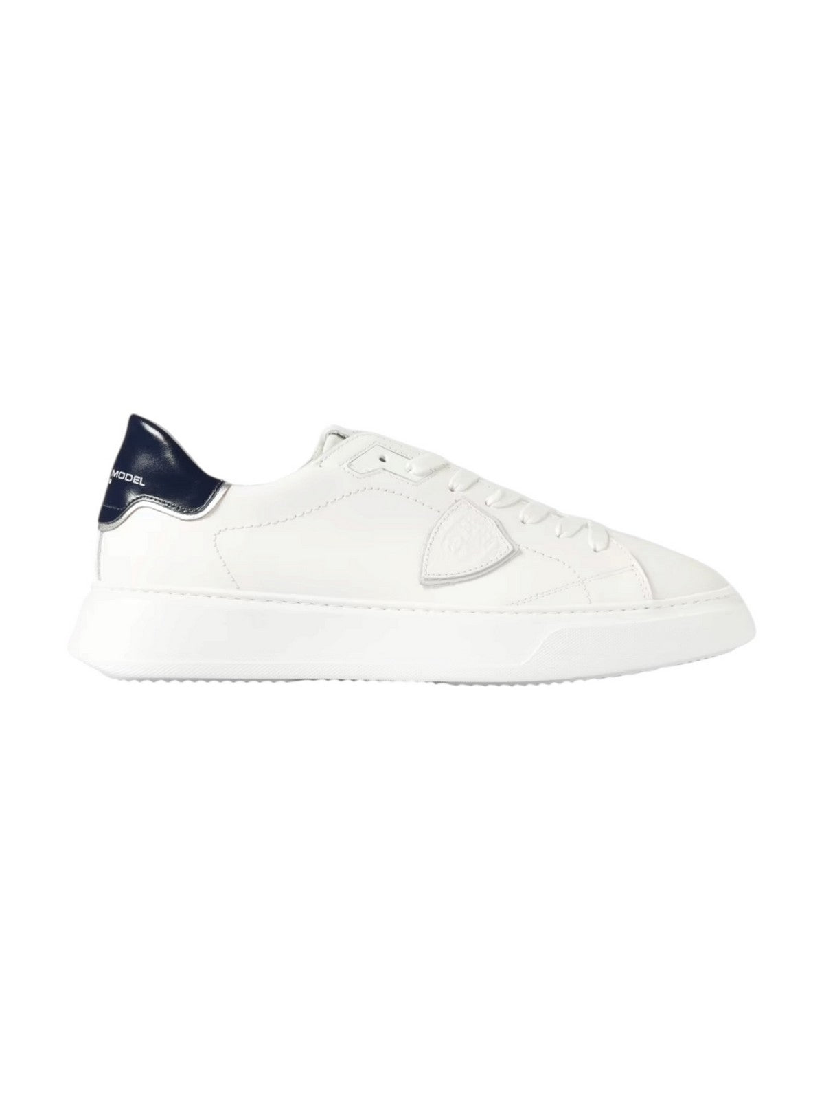 PHILIPPE MODEL Sneaker Uomo Temple low man BTLU V018 VEAU_BLANC BLEU FONCE'
