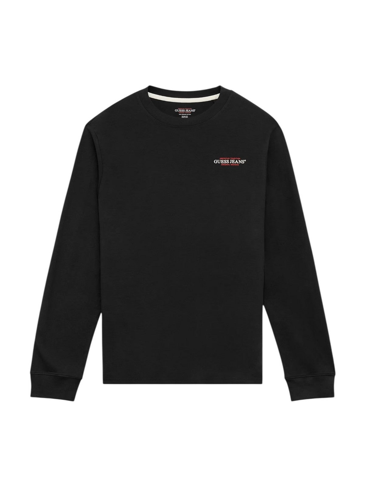 GUESS T-shirt Uomo GJ LS CN SLIM AMERICAN TR TEE M4YI54 K8HM0 JBLK Jet Black A996