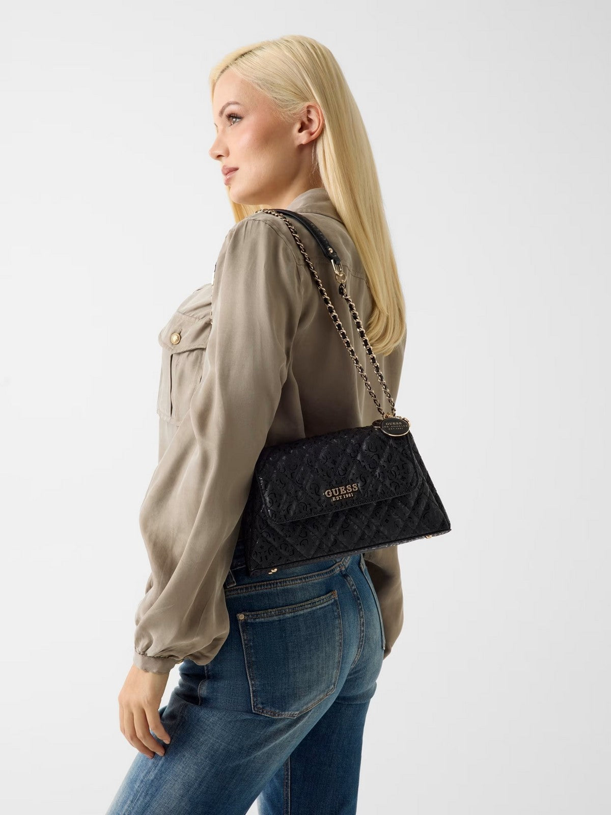 GUESS Borsa Donna ISEMAY CONVERTIBLE XBODY FLAP HWGG96 28210 BLA BLACK