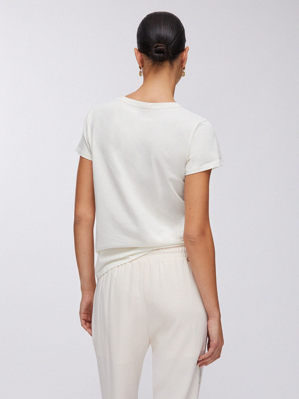 LIU JO SPORT T-shirt Donna  TA6056JS923 P9192 White milk/LJ strass