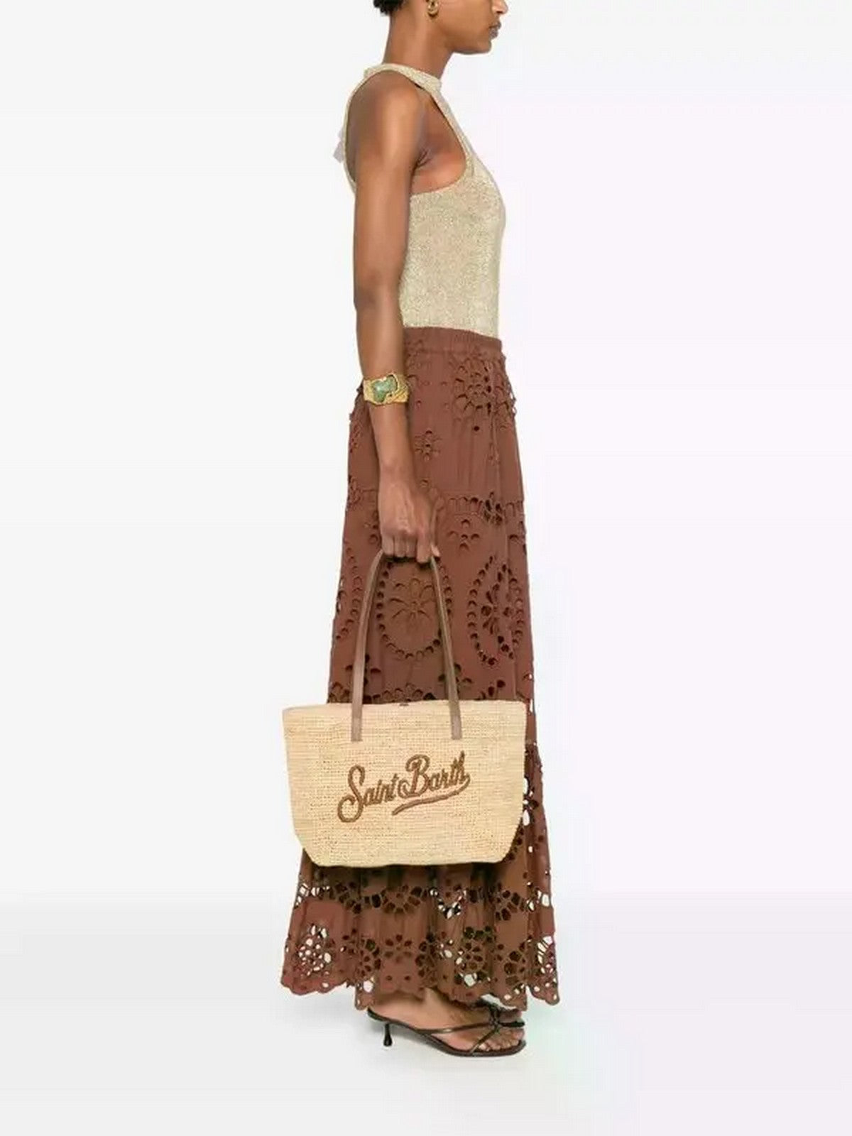 MC2 SAINT BARTH Borsa Donna  RAFFIA CITY MID 00358L 1118 LEATHER EMB