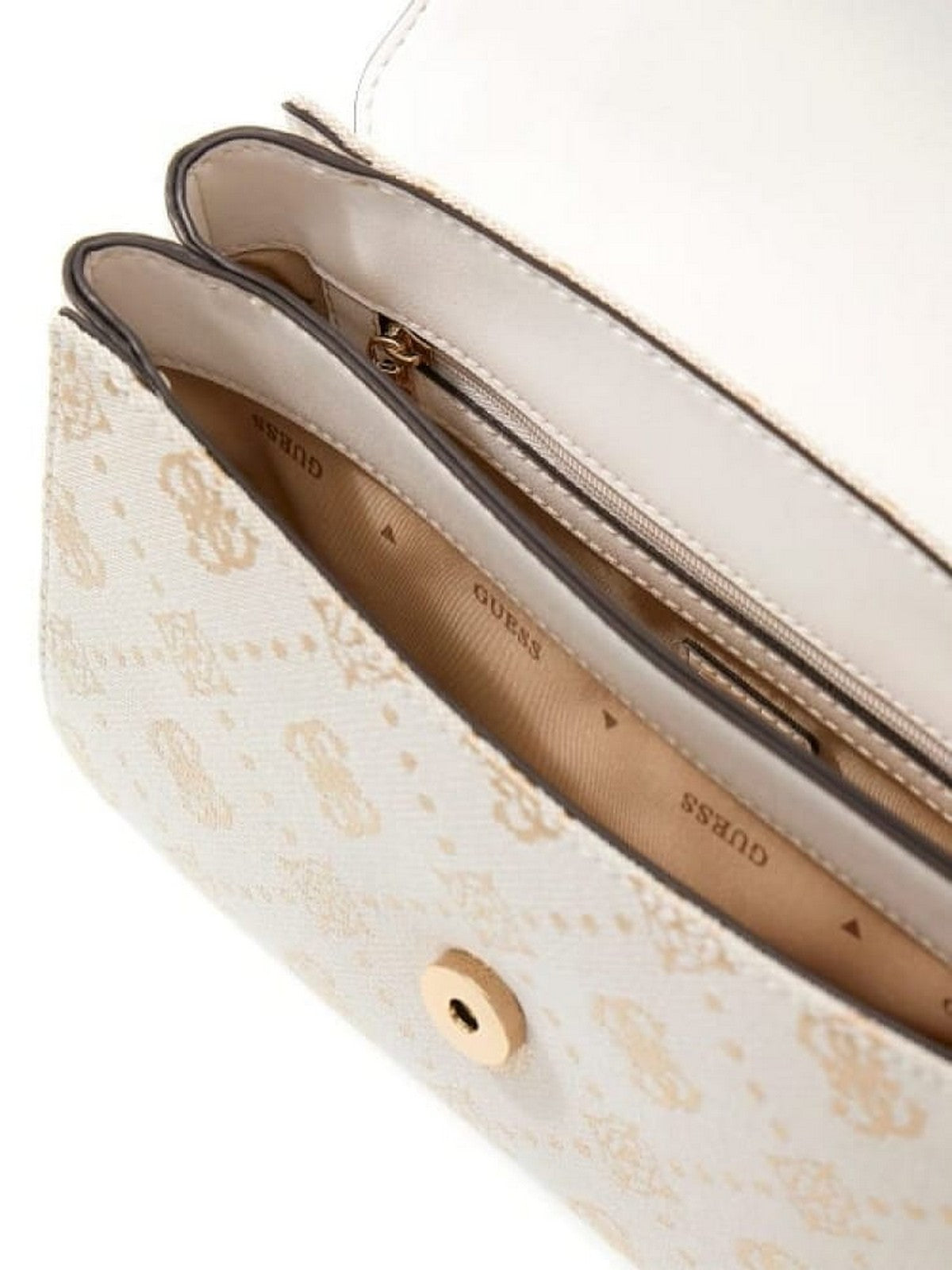 GUESS Borsa Donna MELINDA LOGO TOP HANDLE FLAP HWJP99 02200 OFL OFF WHITE LOGO