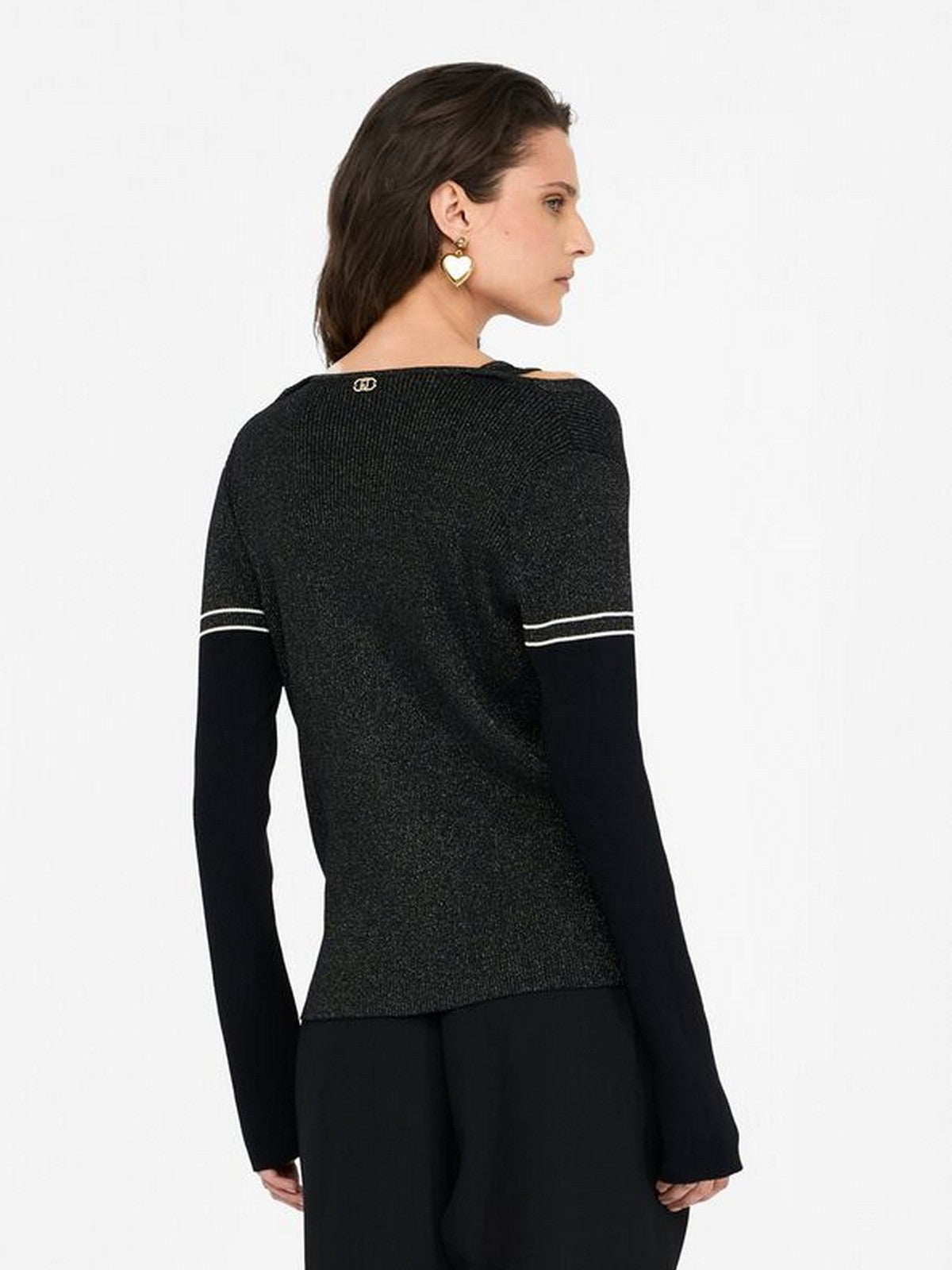 LIU JO SPORT Cardigan Donna  TF5027MS49I A4348 Nero lux/lace nero