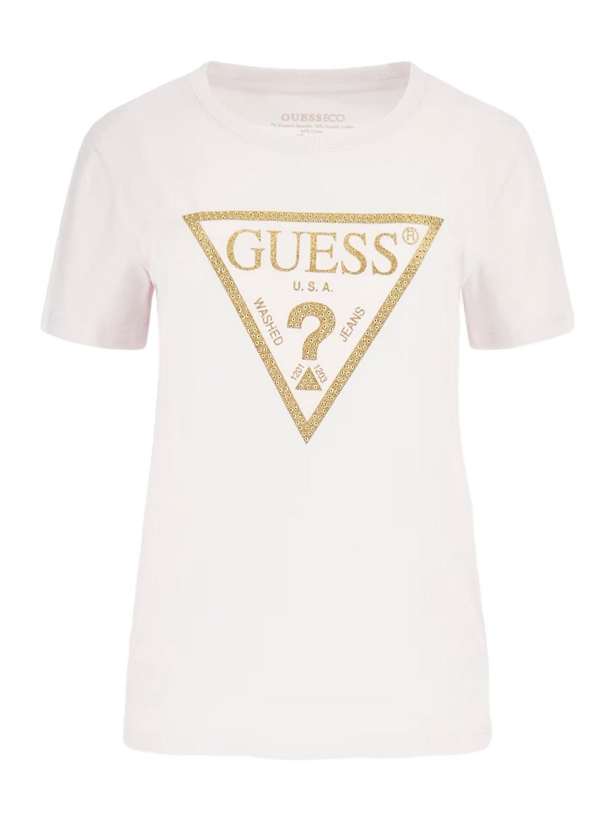 GUESS T-Shirt e Polo Donna Ss Cn Gold Triangle W4RI69 J1314 A60W Rosa