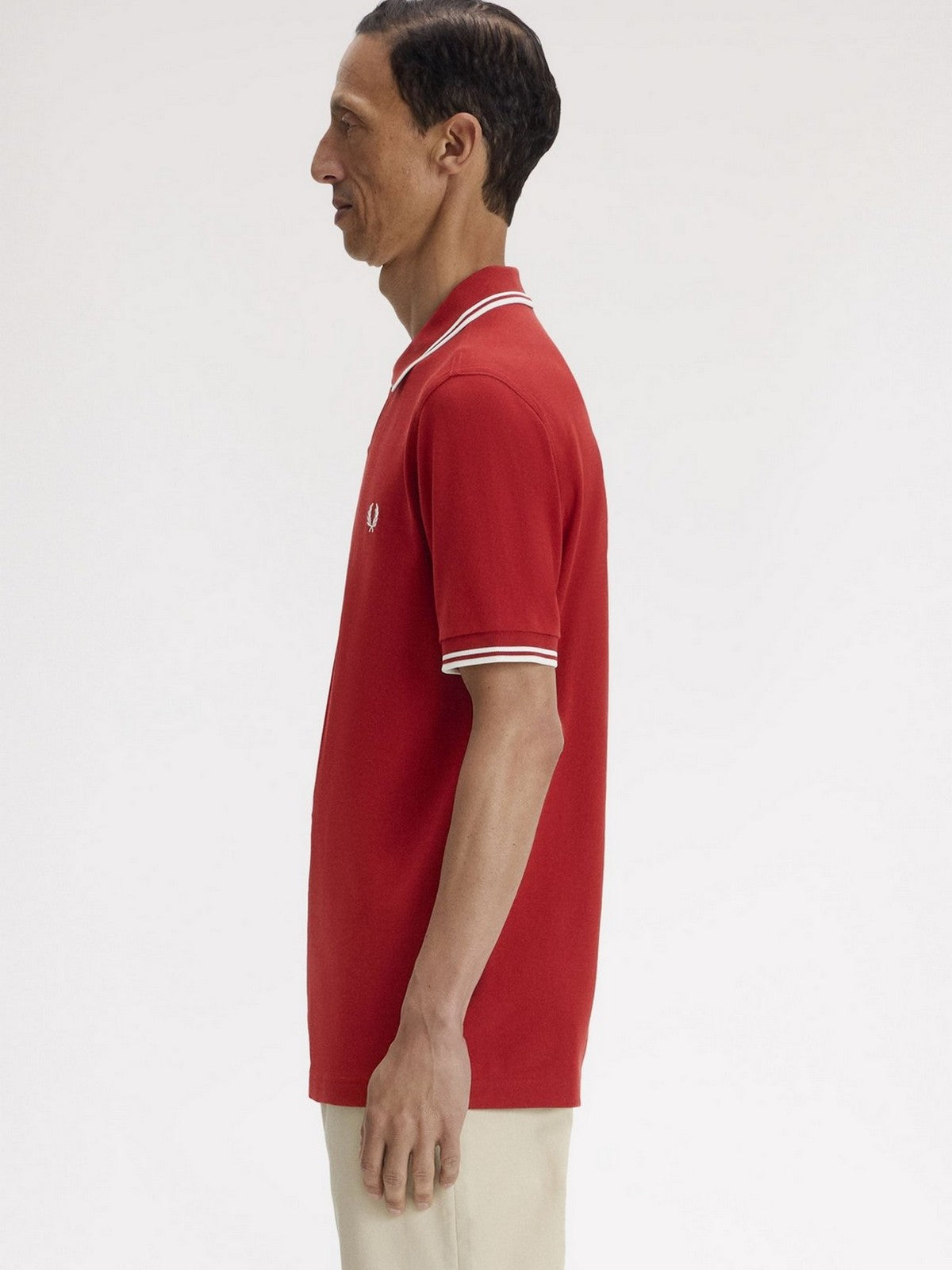 FRED PERRY Polo Uomo FP TWIN TIPPED FRED PERRY SHIRT FP-M3600P-57 07B BURNTRED/SNWHT
