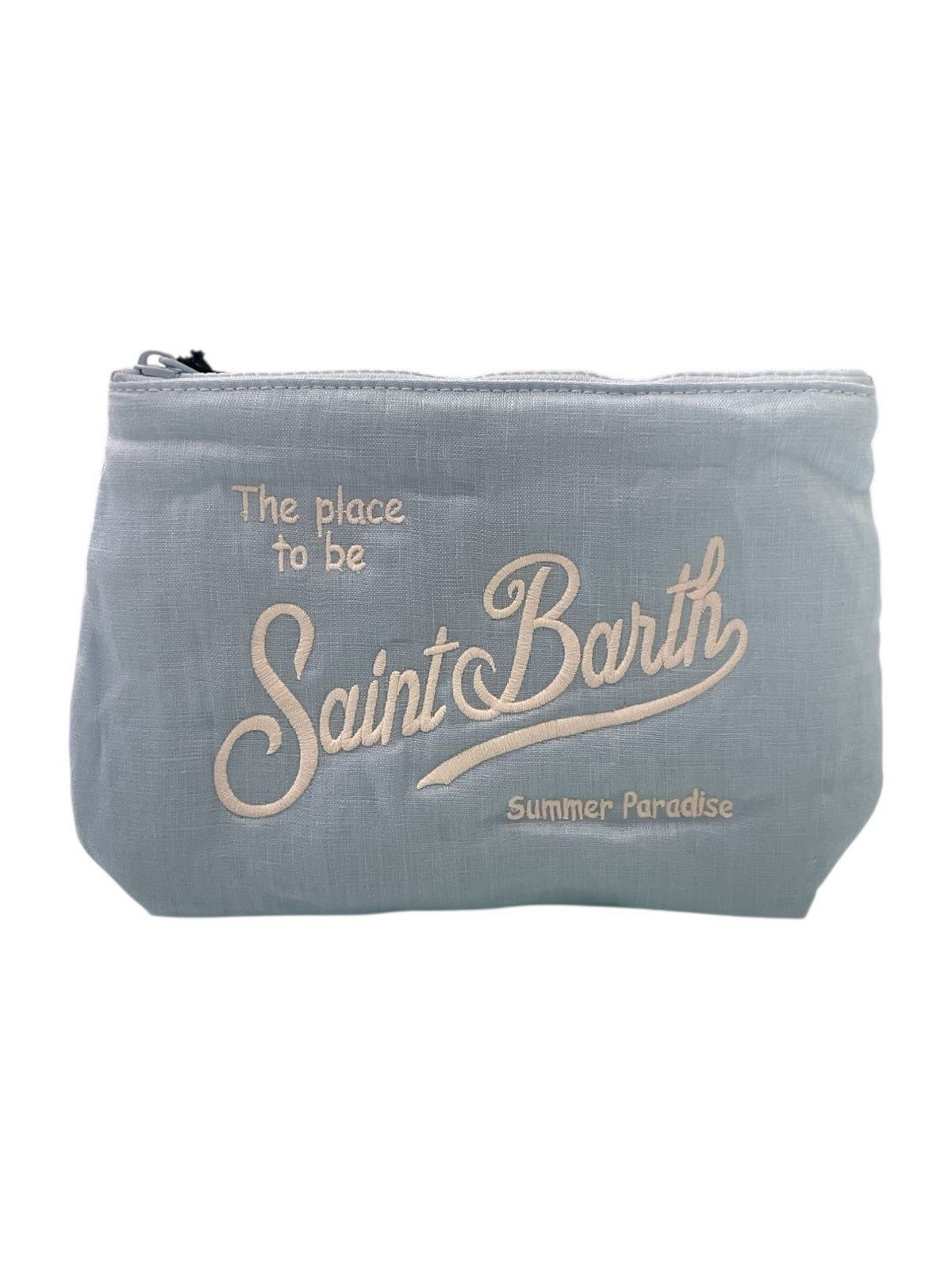 MC2 SAINT BARTH Pochette Unisex adulto  ALINE SOFT LINEN 00552L VINTAGE 31 LIGHT BLUE EMB