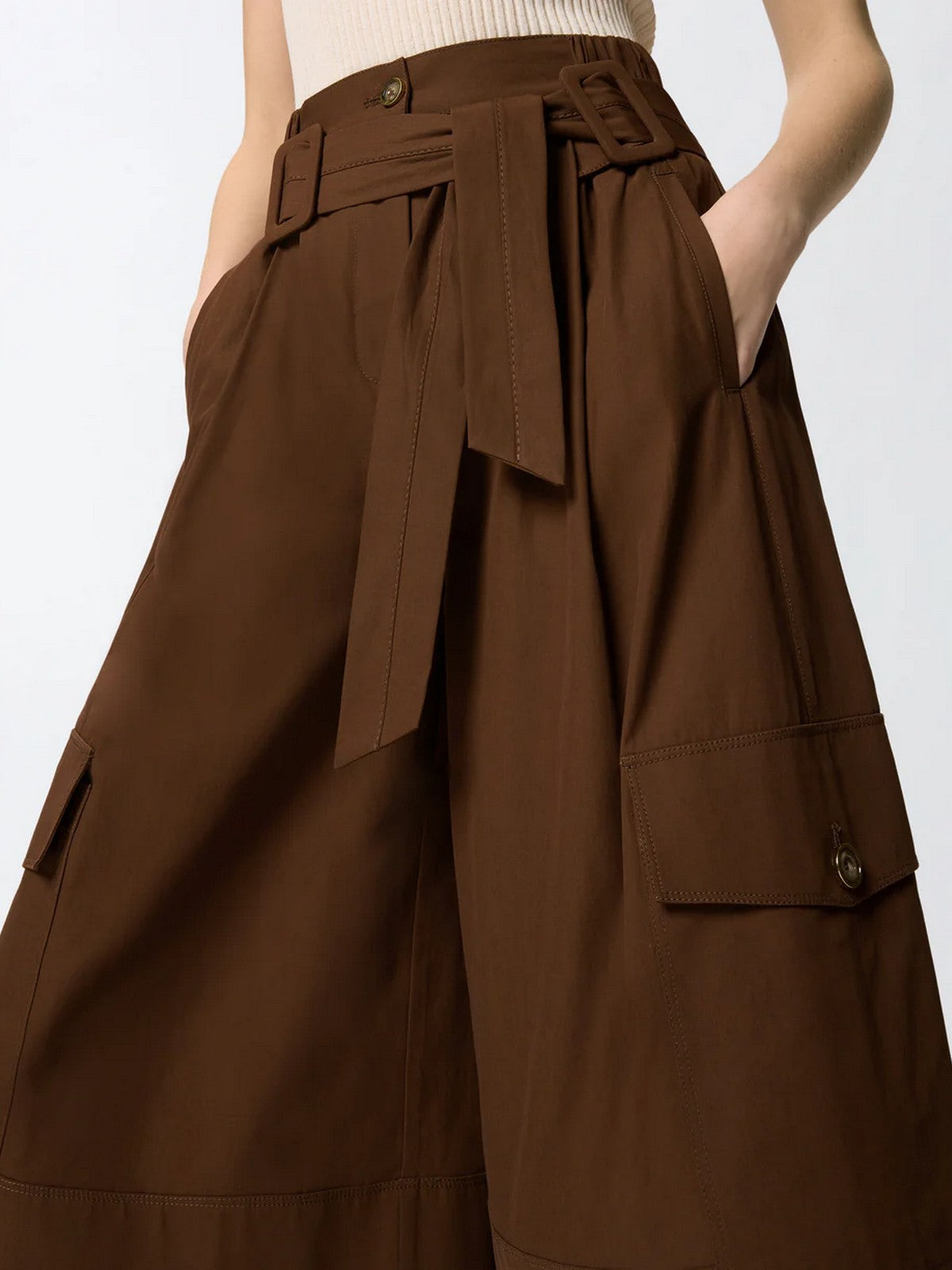 PINKO Bermuda Donna PATRICIA BERMUDA COTONE FLUIDO 106152-A2ER L78 MARRONE TERRA X PIANTE