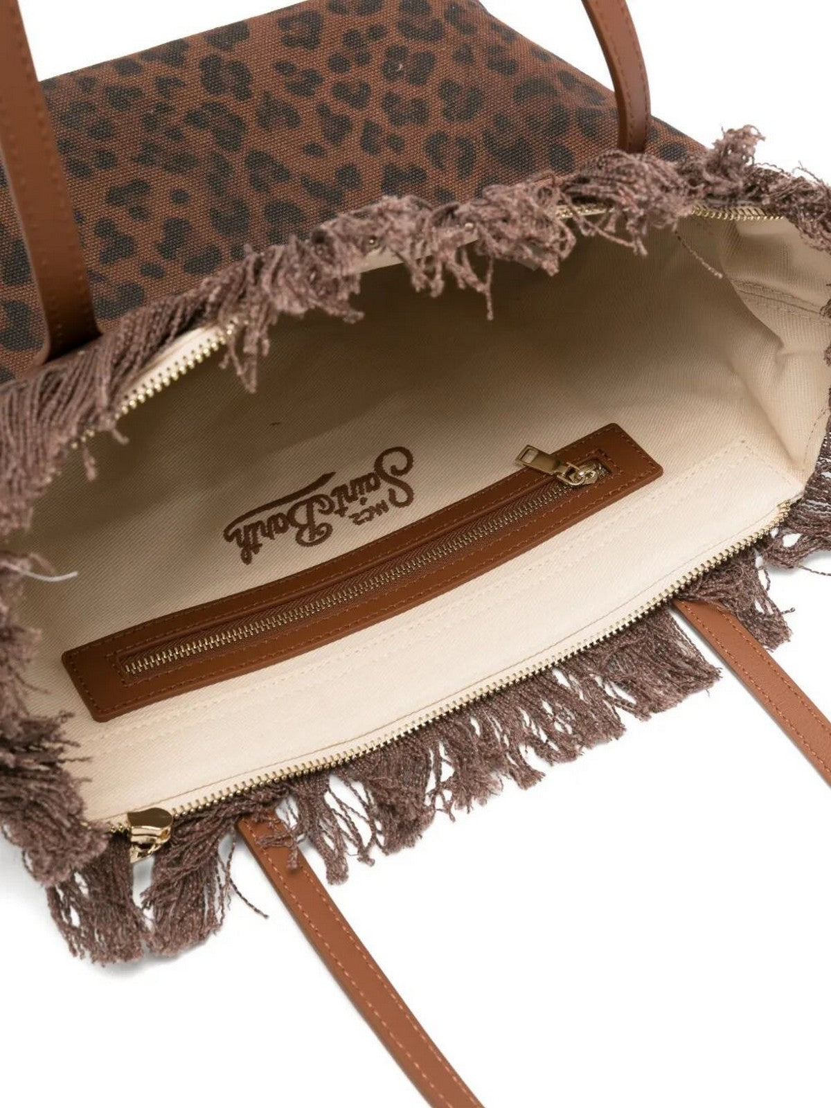 MC2 SAINT BARTH Borsa Donna  CITY BAG MID FRINGE 00588L CANVAS DARK LEOPARD 18 EMB