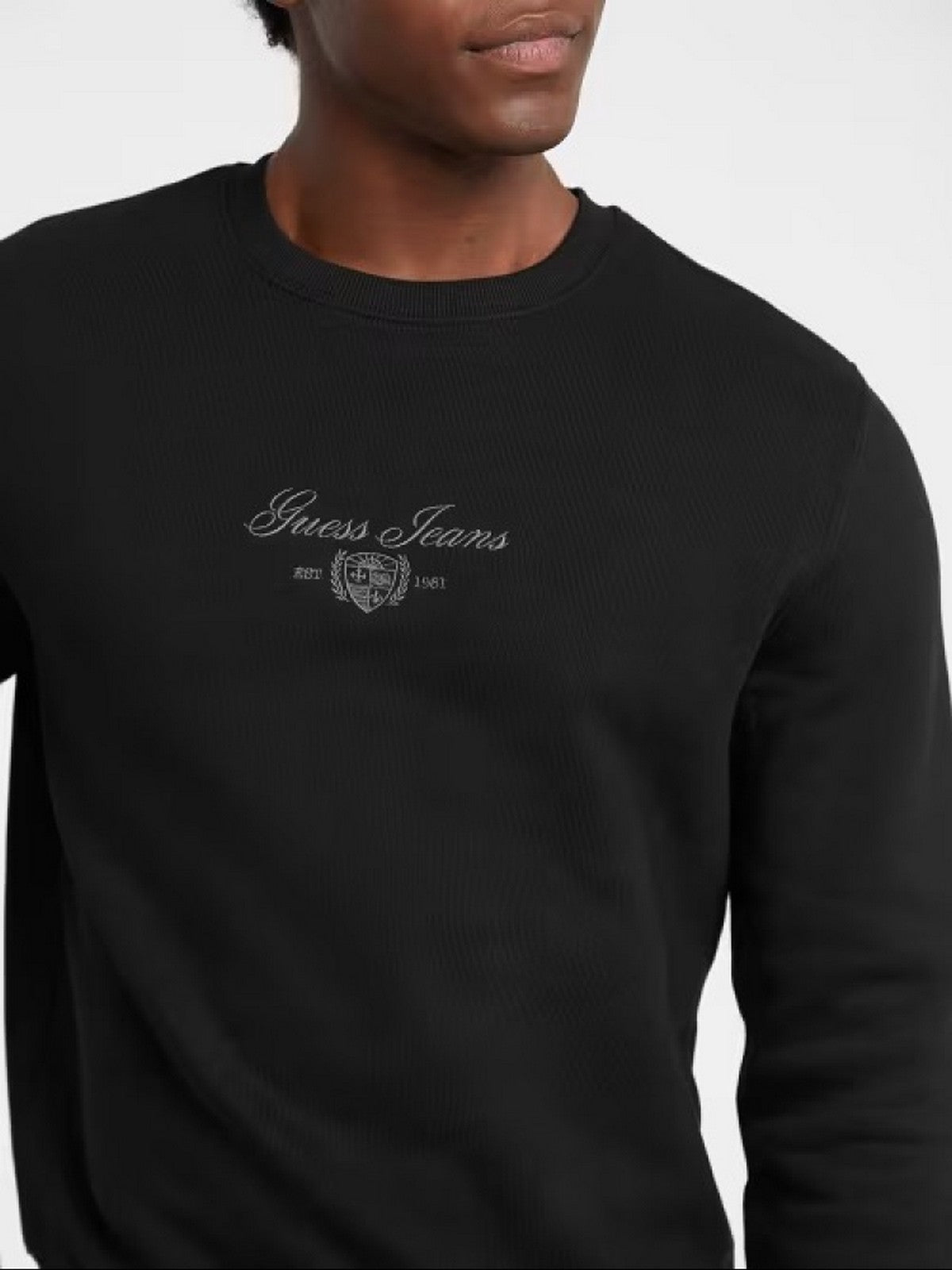 GUESS Felpa Uomo GJ SLIM SCRIPT CREWNECK M5BQ35 K9V31 JBLK Jet Black A996