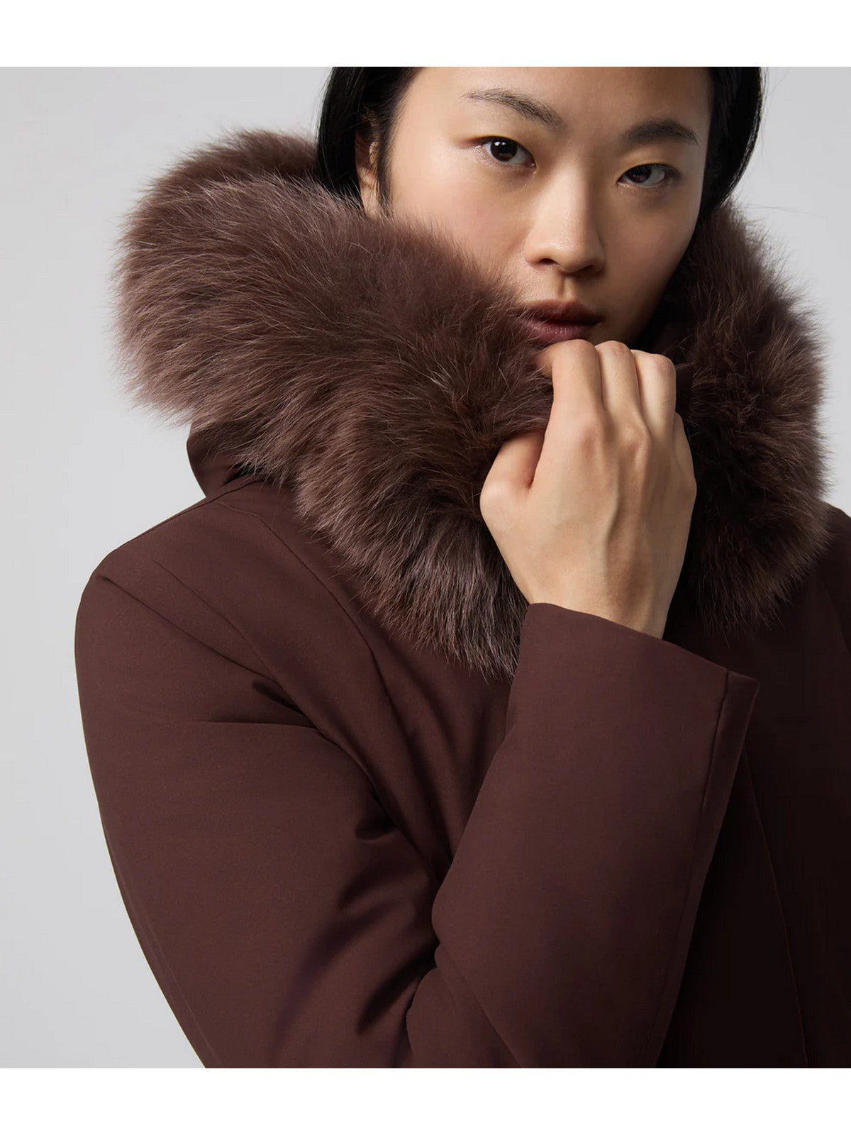 REFRIGIWEAR Piumino Donna LADY TECH/1 FUR JACKET W99108 XT3790 H01419 COFFEE