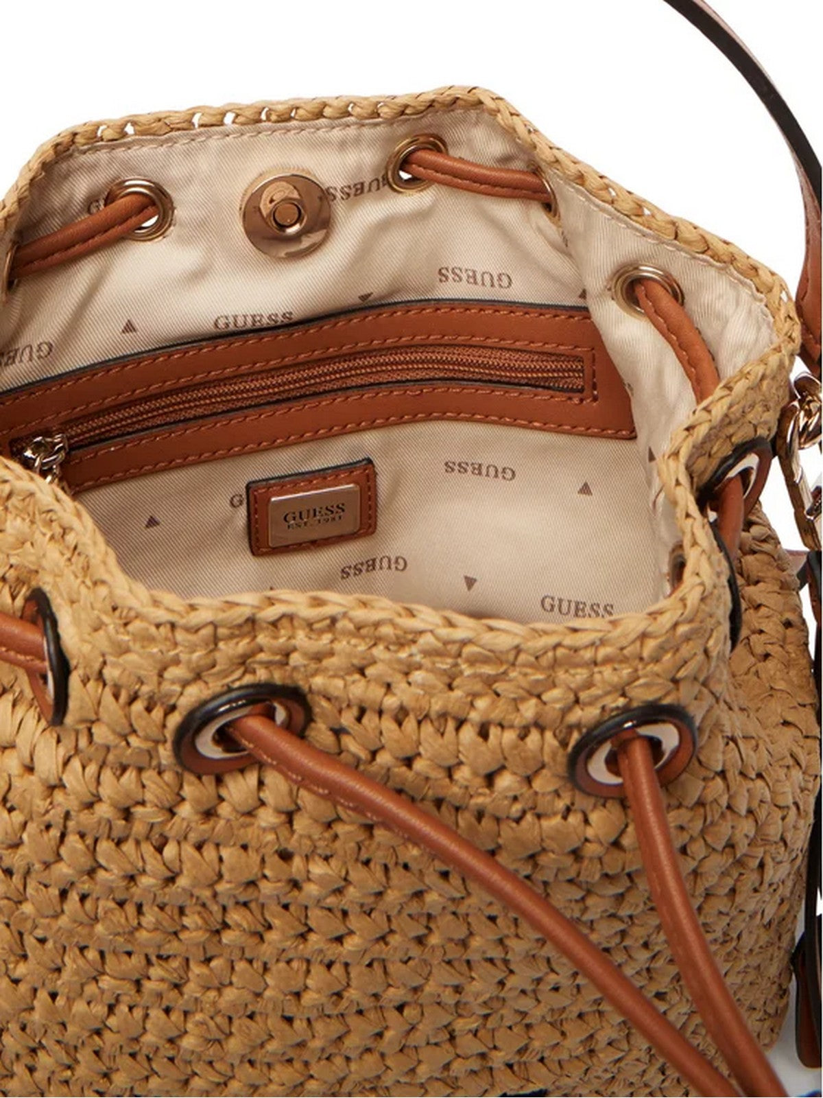 GUESS Borsa Donna OFELIA TOP HANDLE BUCKET HWWG99 23030 NTC NATURAL/COGNAC