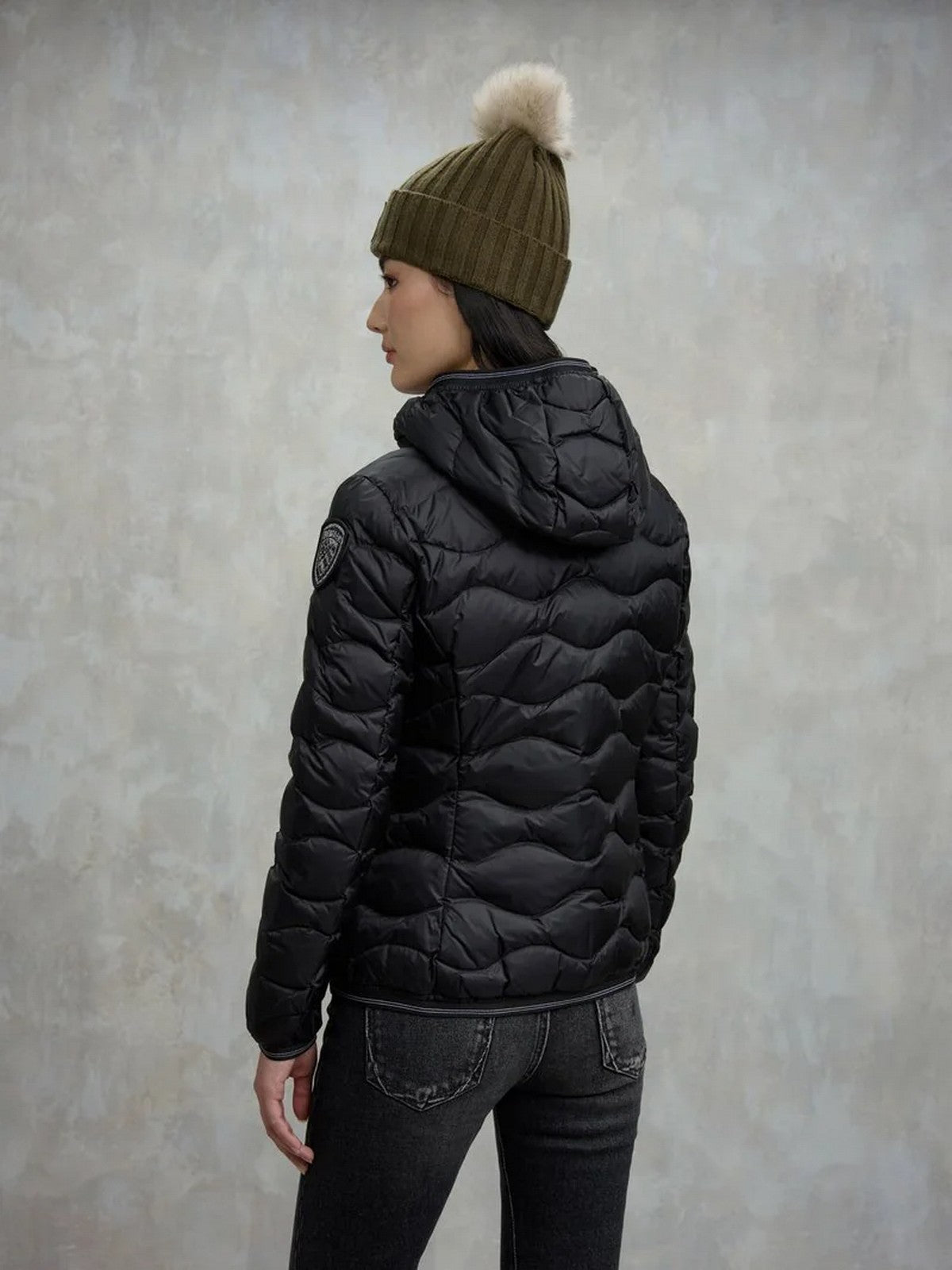 BLAUER Piumino Donna CAMELIA 25WBLDC03095 006047 999EI NERO interno BEIGE 301