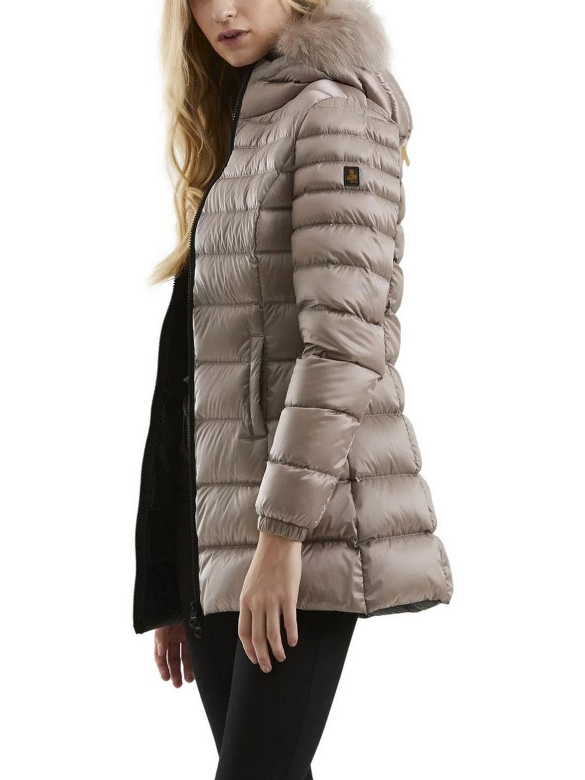 REFRIGIWEAR Piumino Donna Long mead fur jacket W98118 RA0035 A00160 Beige gioboutiqueweb